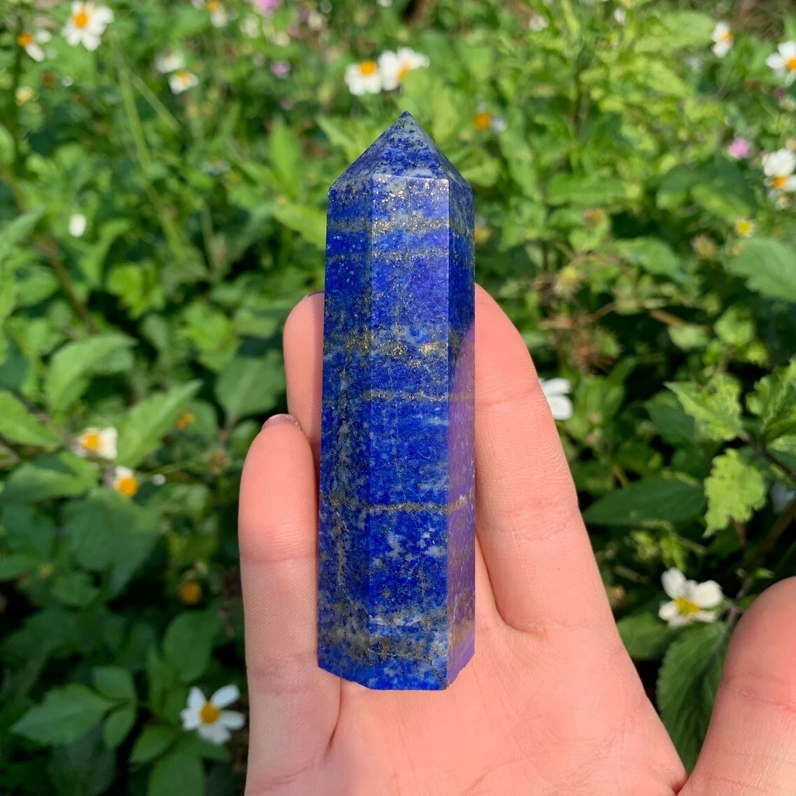 3 ~ 4 inch Lapis Lazuli Point Obelisk Natural Crystal Wand Tower Home Decoration