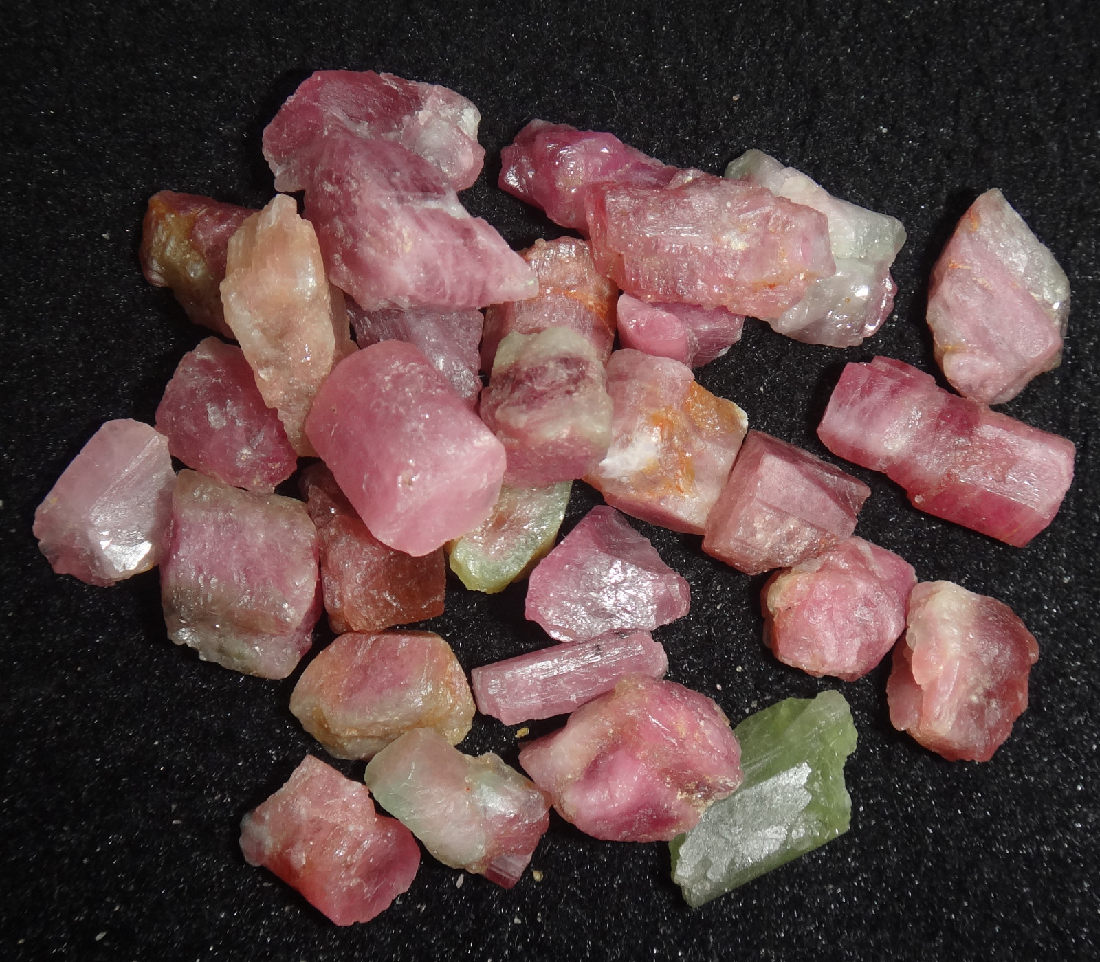 30pcs 50g Natural Watermelon Pretty Pink And Green Tourmaline Roug