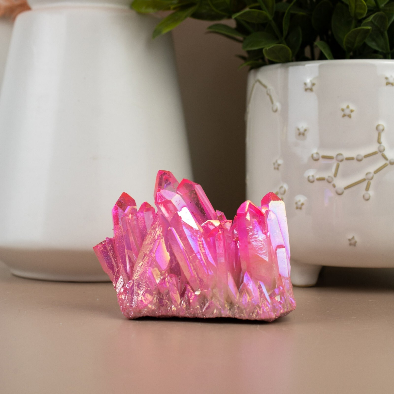Wholesale Lot 1 Lb Pink Angel Aura Quartz Cluster Rainbow Crystal Heal Energy
