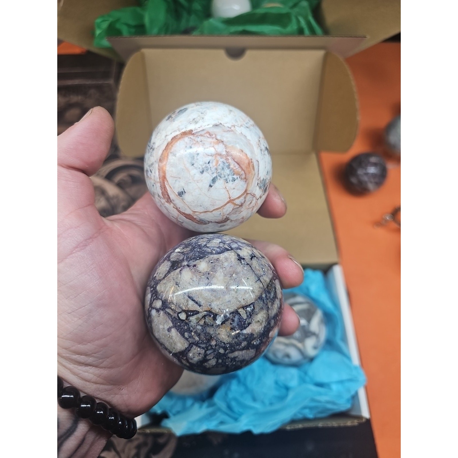 Ocean Jasper Spheres 60mm+ Set Of 2 Random Selection W/stands – CrystalCloud Com