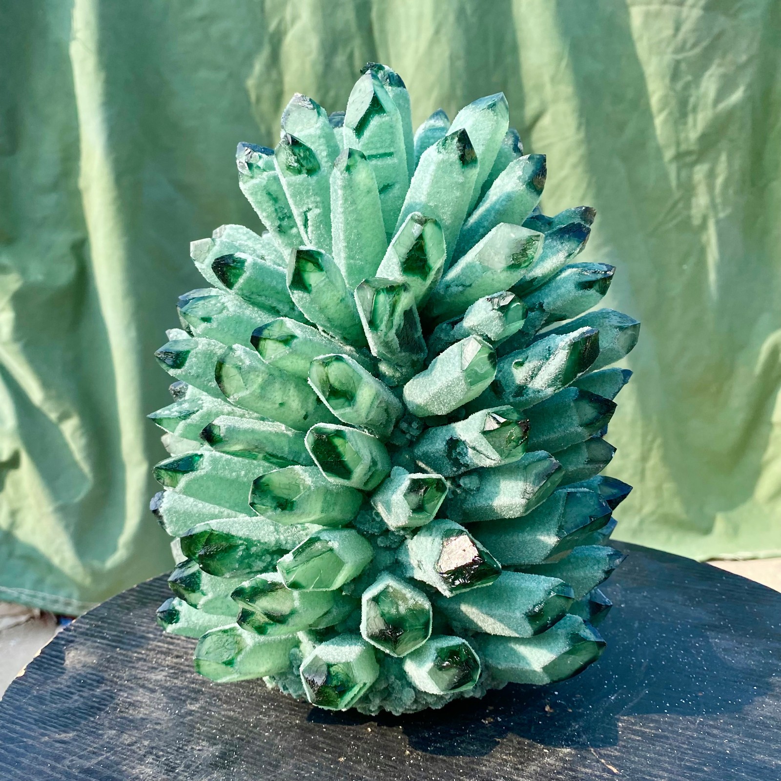 18LB New find green phantom quartz crystal cluster mineral specimen