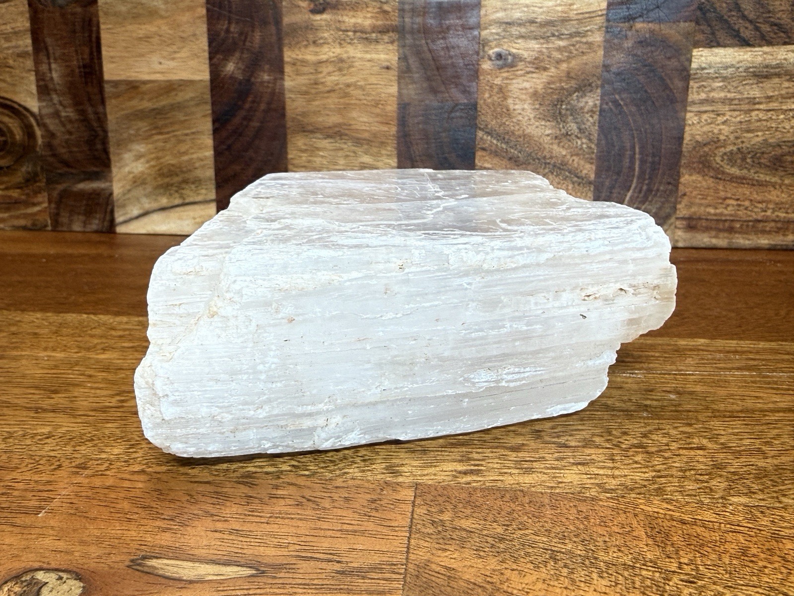 Large Clear/White Selenite Gypsum Crystal Slab Specimen 2 lb 13.5 oz 7 in