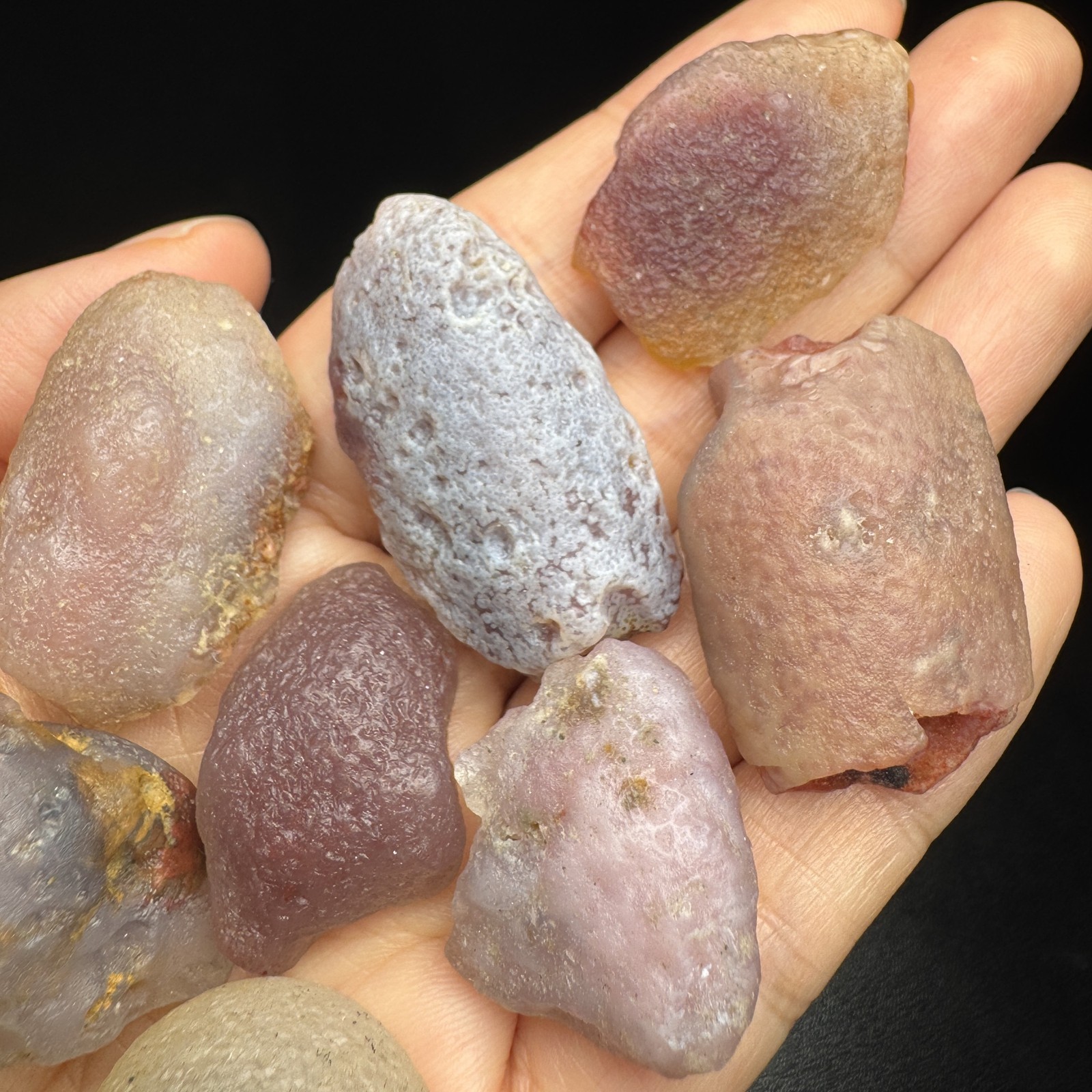9pcs 133G Natural Alxa Gobi Sweet Candy Agate Set #6634