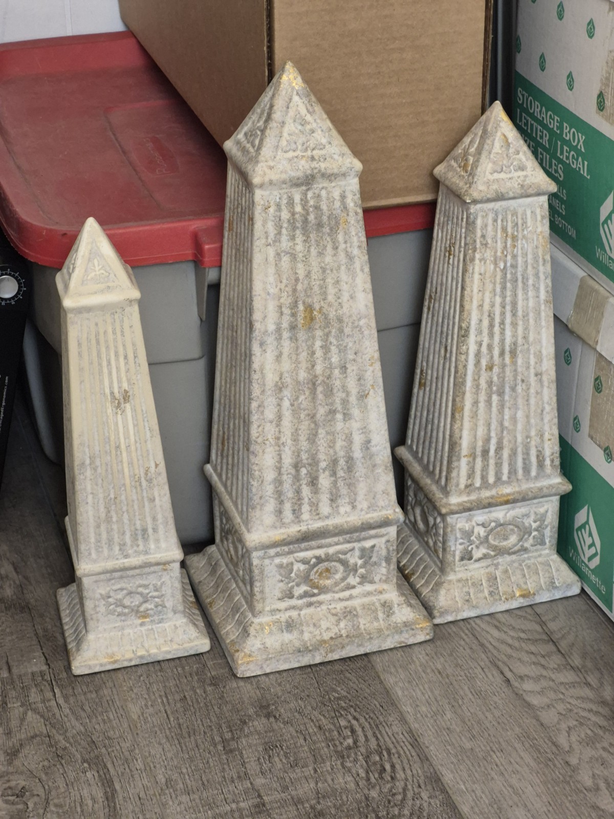 Oblisks Gold Leaf Vintage (3 pcs) 18″ 16″ 14″