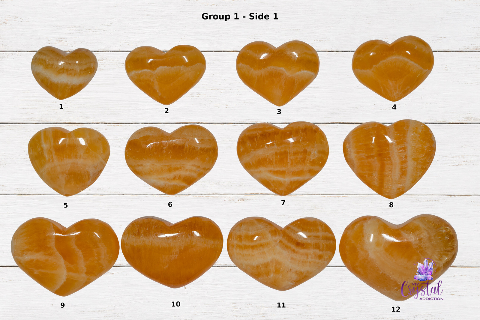 Orange Calcite Heart Carving | Warm & Inviting
