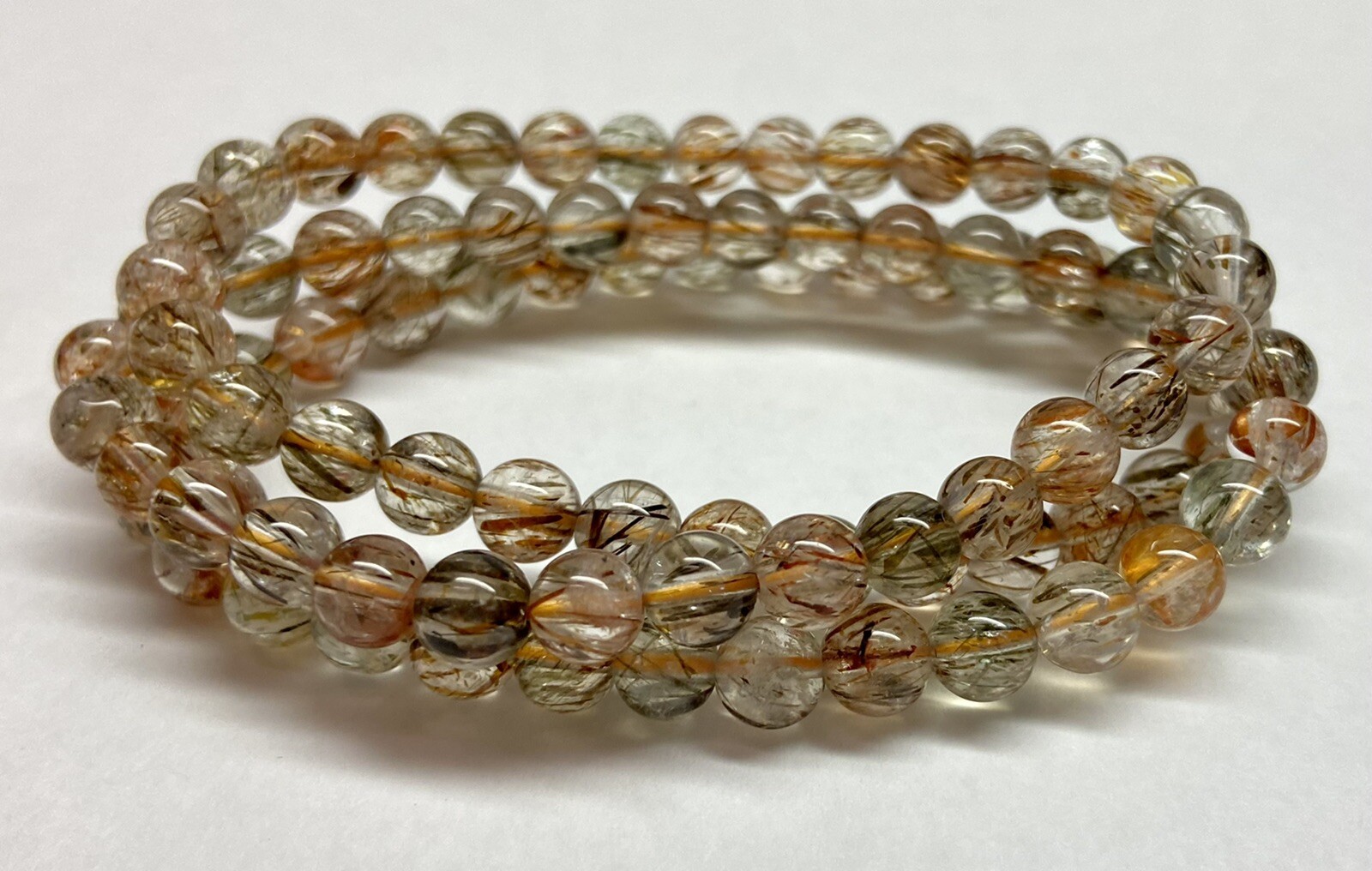 Rare Find! 6 mm Black Gold Super Seven Bead Bracelet-Good Energy
