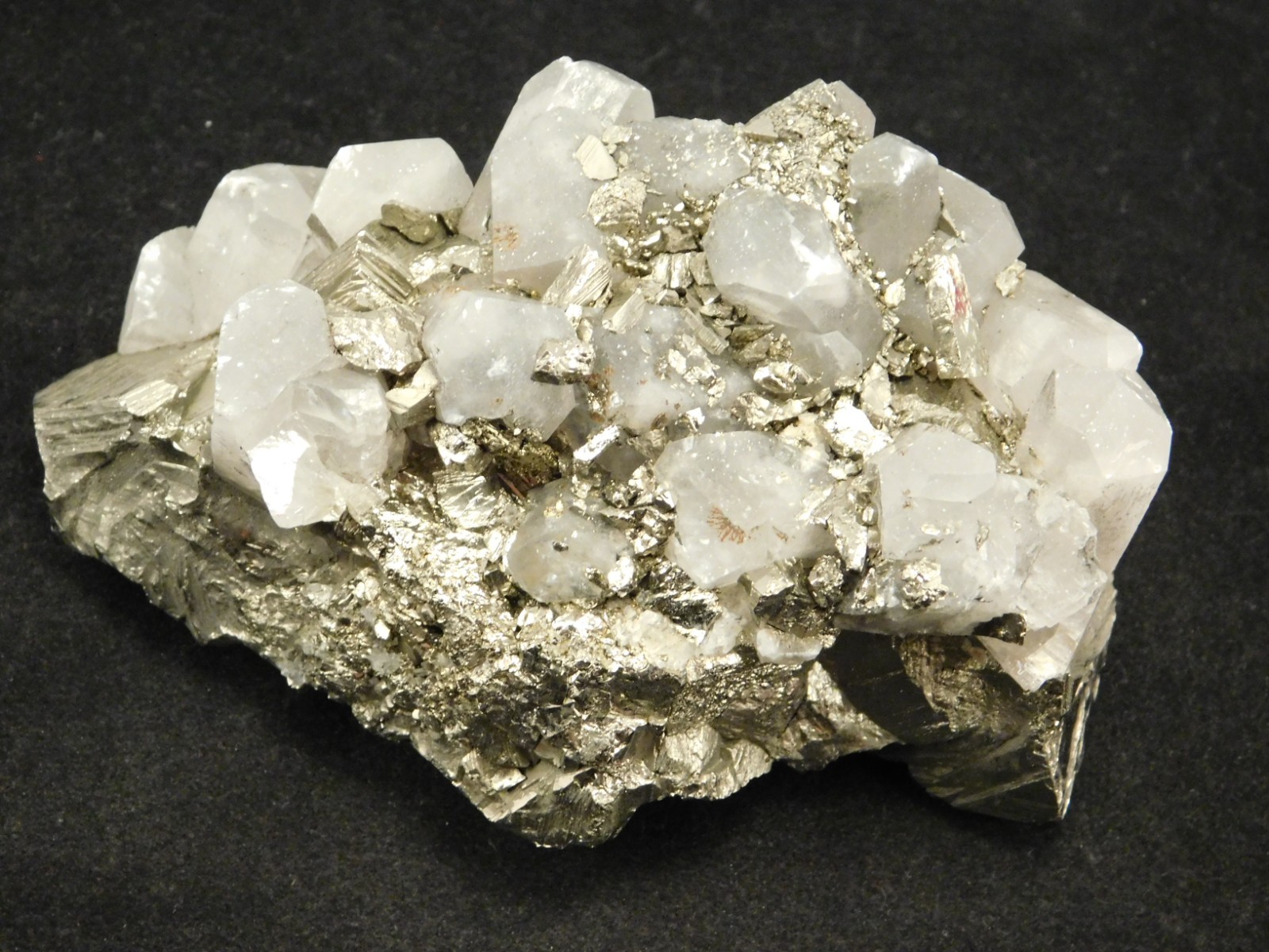 Larger! FLUORESCENT Calcite CRYSTAL Cluster with PYRITE Peru 376gr