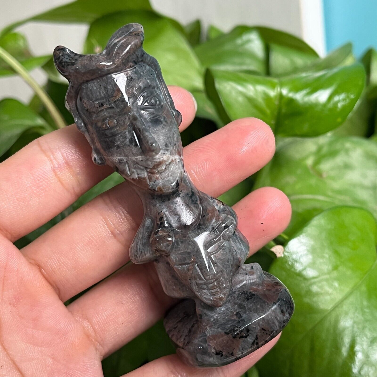 5pc Natural flame stone crystal quartz Humans skull gift reiki healing