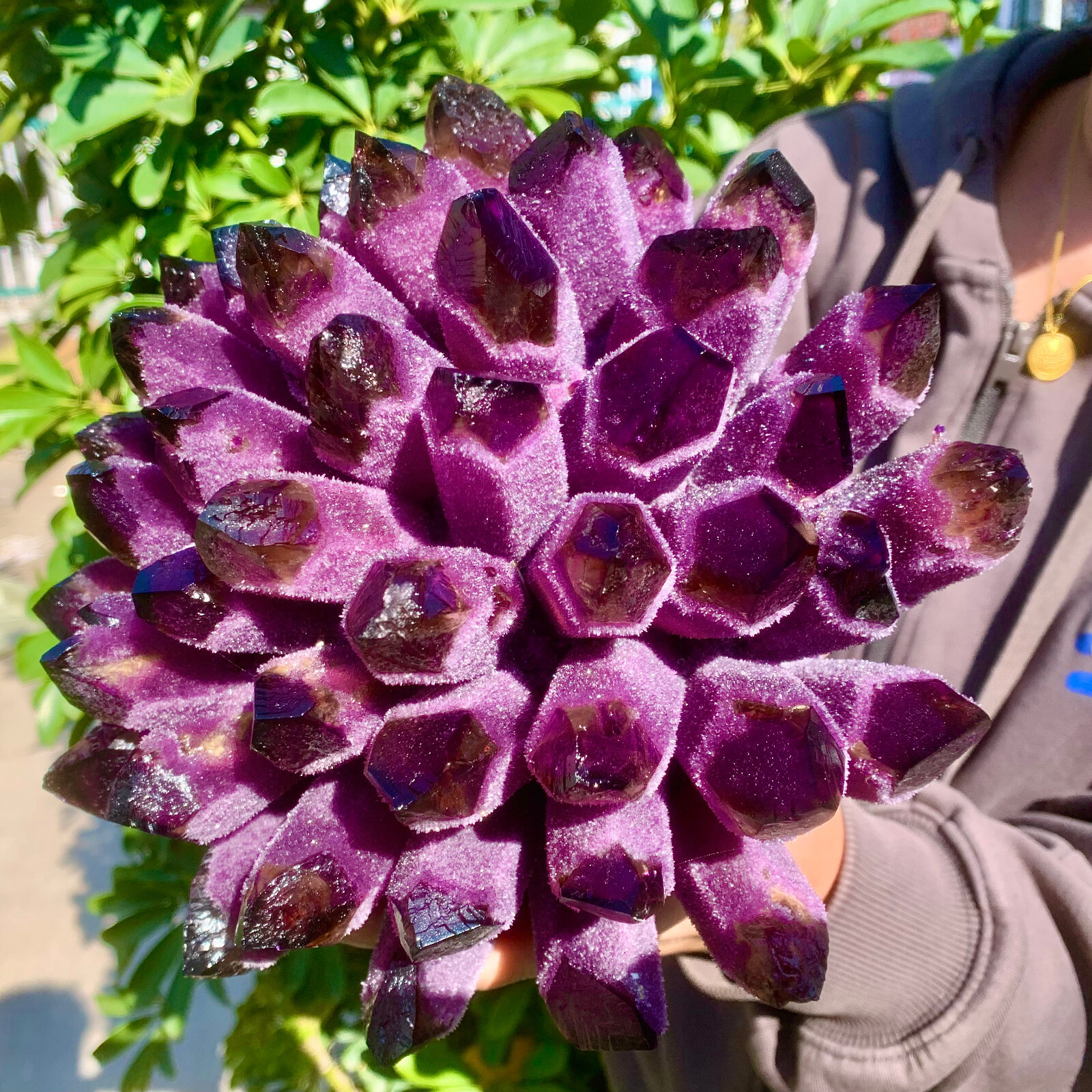 9.2LB Raw Dark Purple Phantom Amethyst Cluster Crystal Geode Specimens Ornament