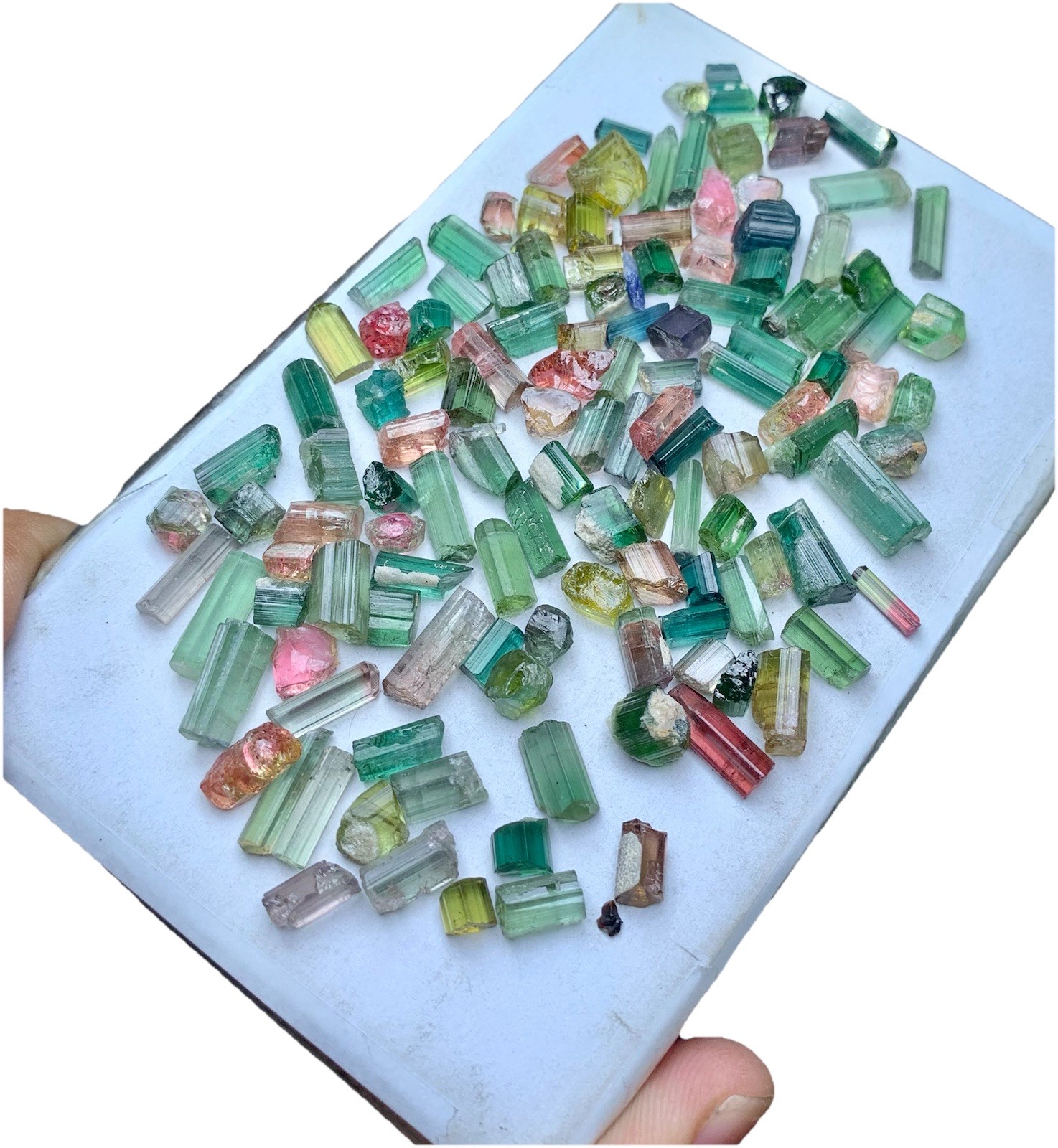 Multi Colour Tourmaline 45 Gram Facet rough , Pink Tourmaline Crystals