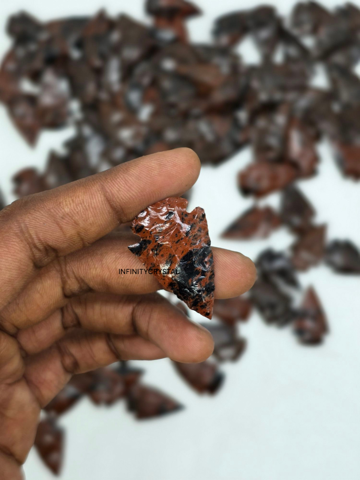 Bulk Mahogany Arrowhead 1–1.5” Natural Stone, Sharp Points Boho Jewelry Making