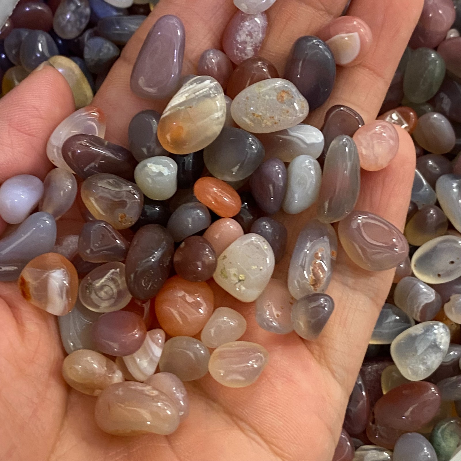 200g Tumbled Stones Assorted – Mixed Polished Agate Crystals – Crystals Blend