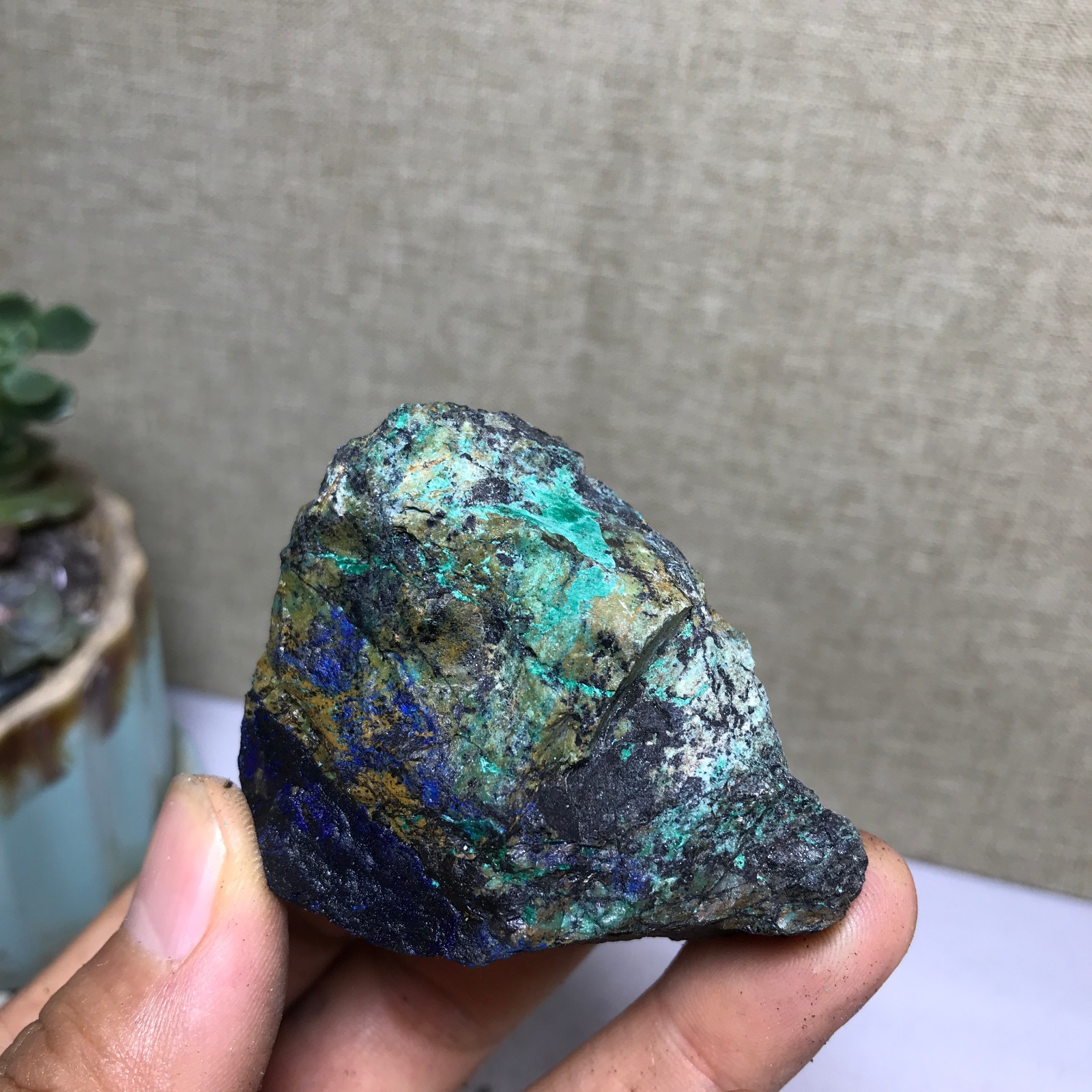 67g Natural Azurite Malachite gemstone Rough original Crystal Specimen A5193