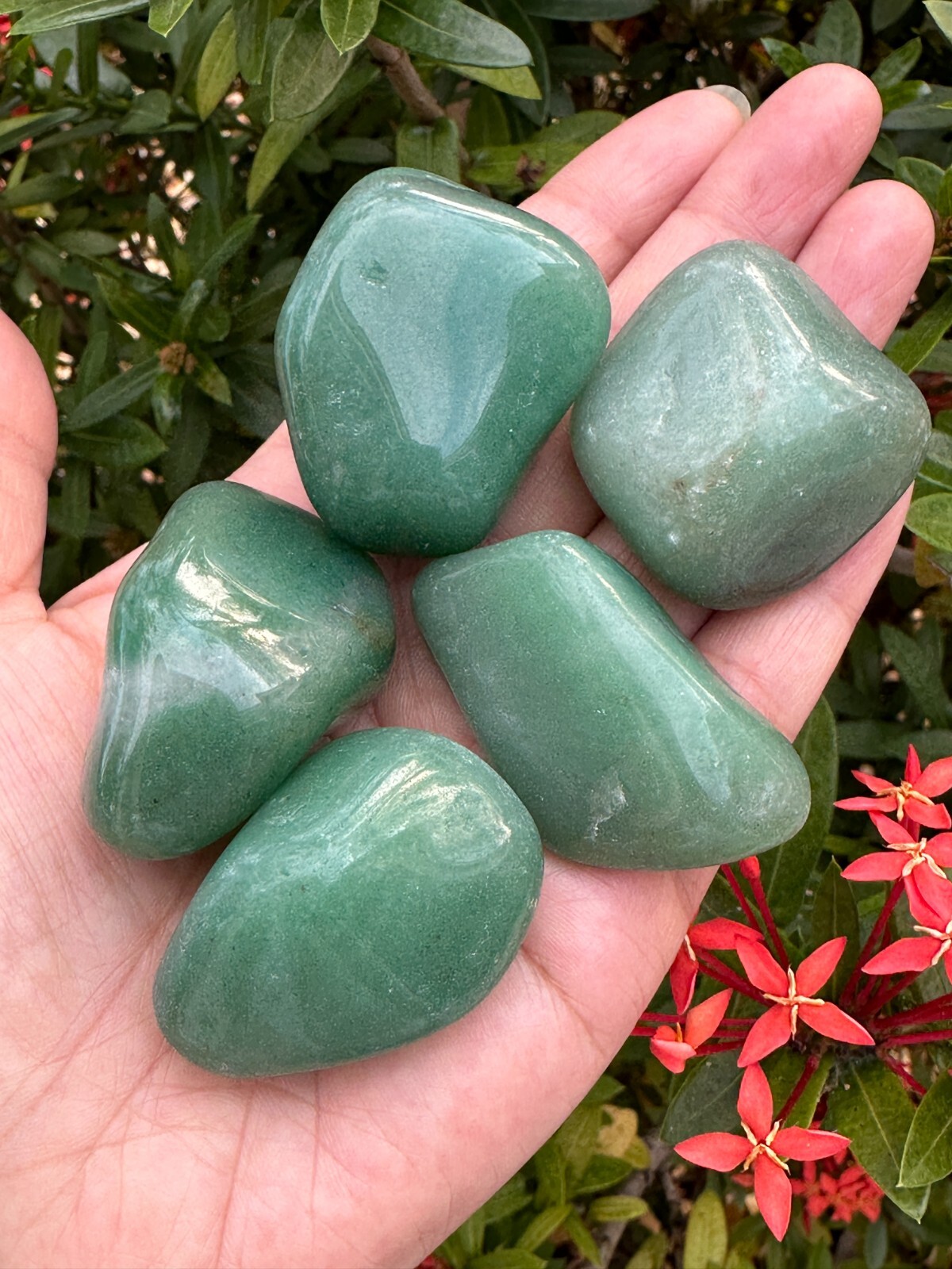 Grade A++ Green Aventurine Pebble, 1.25-2 Inches Large Tumbled Aventurine Green