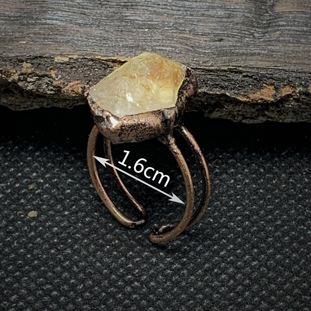 Birthstone 12 Months Birthday Stone Crystal Ring Healing Reiki Gifts Adjustable