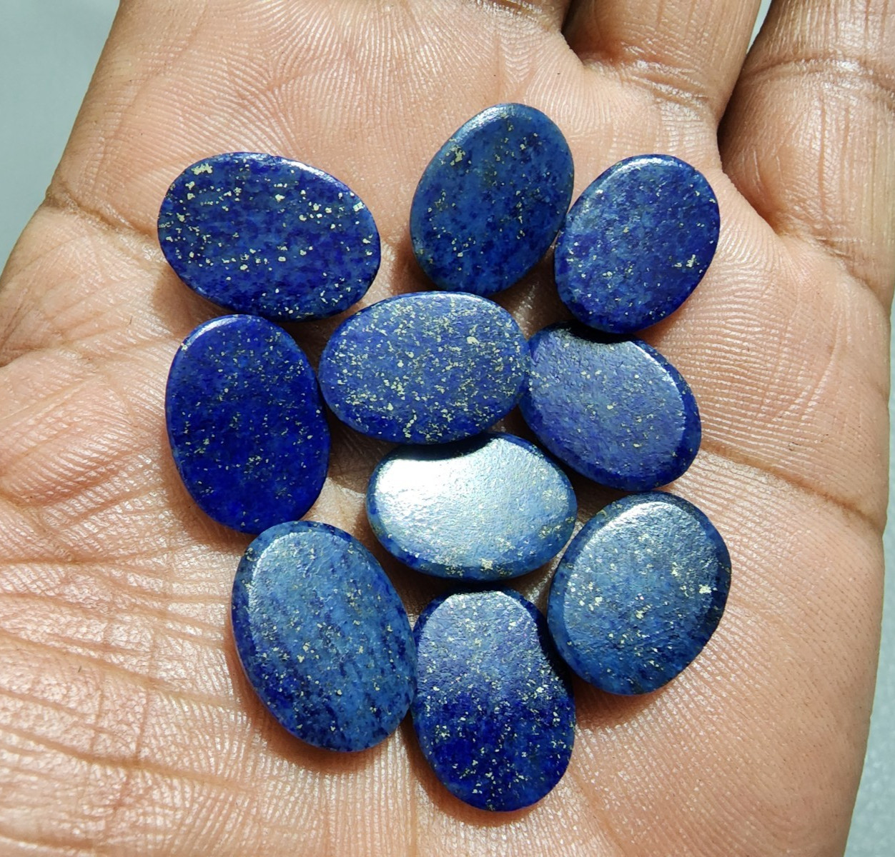 10pcs Lapis Lazuli Oval Cabochon Deep Blue Stones Perfect for Handmade Jewelry