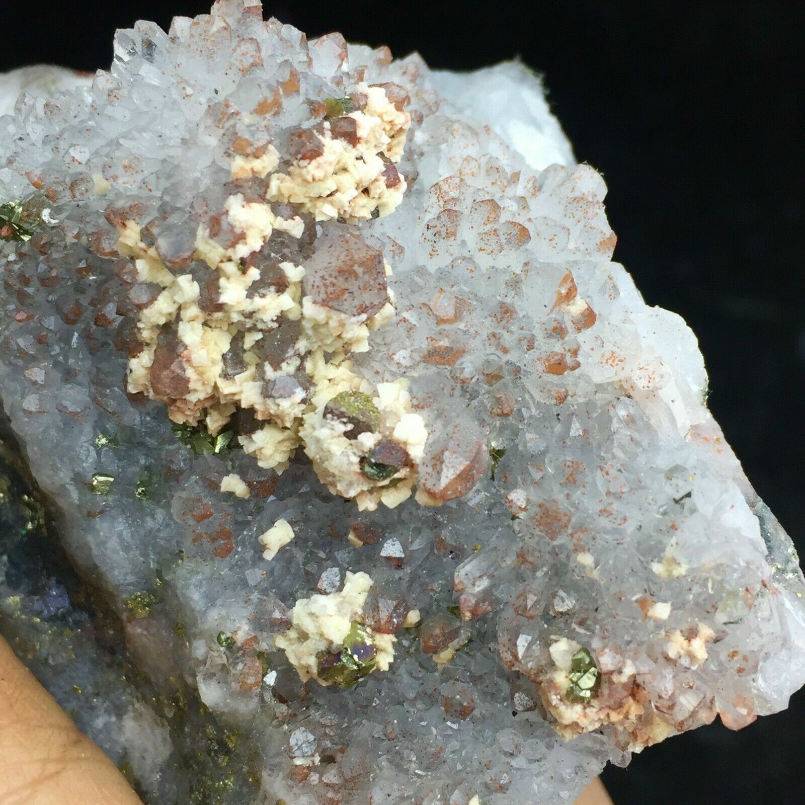 238g Natural Strawberry Crystal & Triangle Pyrite Crystal Mineral Specimen