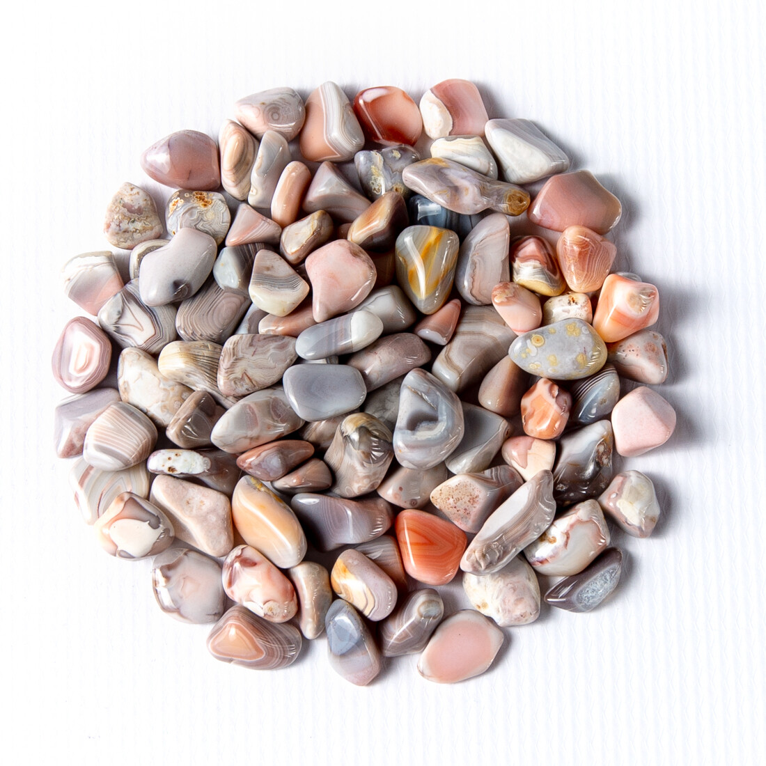 1/2 lb Tumbled Pink Botswana Agate Gemstone Crystals 75-120 Stones Gem Specimens