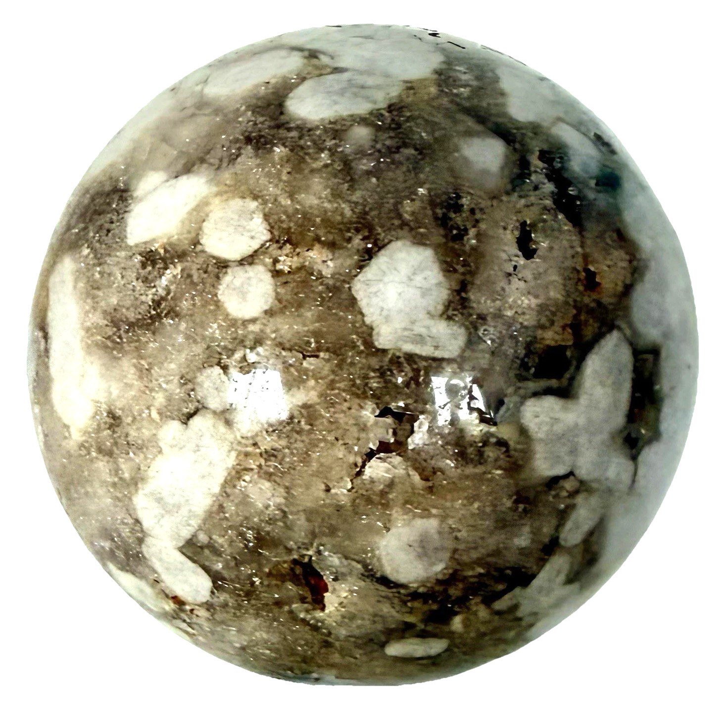 966mm Pink Amethyst Cluster Flower Agate Sphere UV Reactive