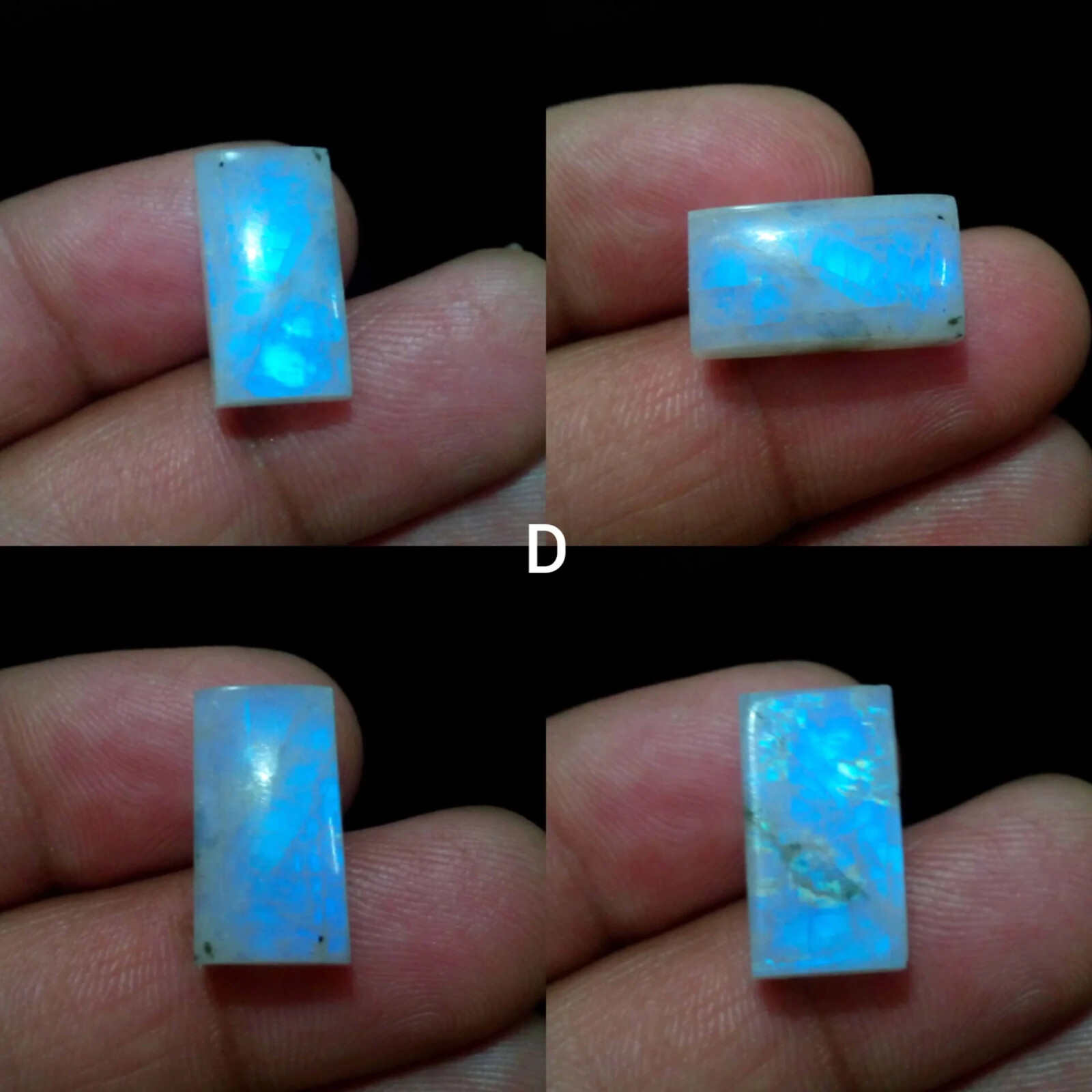 Amazing Blue Rainbow Moonstone Cabochon Octagon Shape Loose Gemstone For Jewelry