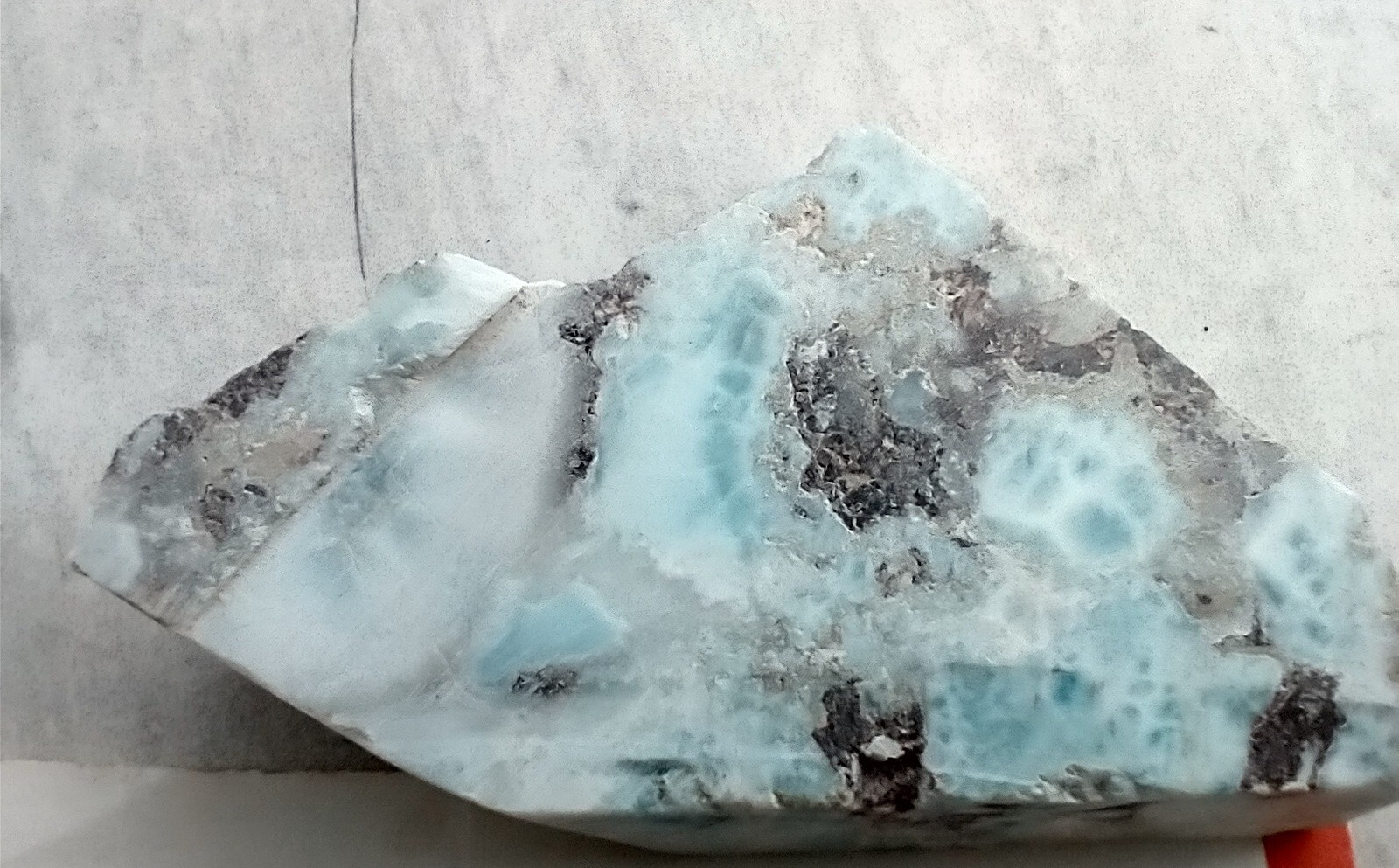 Emotional and mental healing Larimar Natural Authentic Slab Blue Gem Stone 35gr
