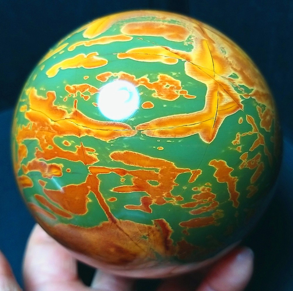 RARE 1020G Natural Polished Colorful Agate stone Ball Healing Madagascar CA4819
