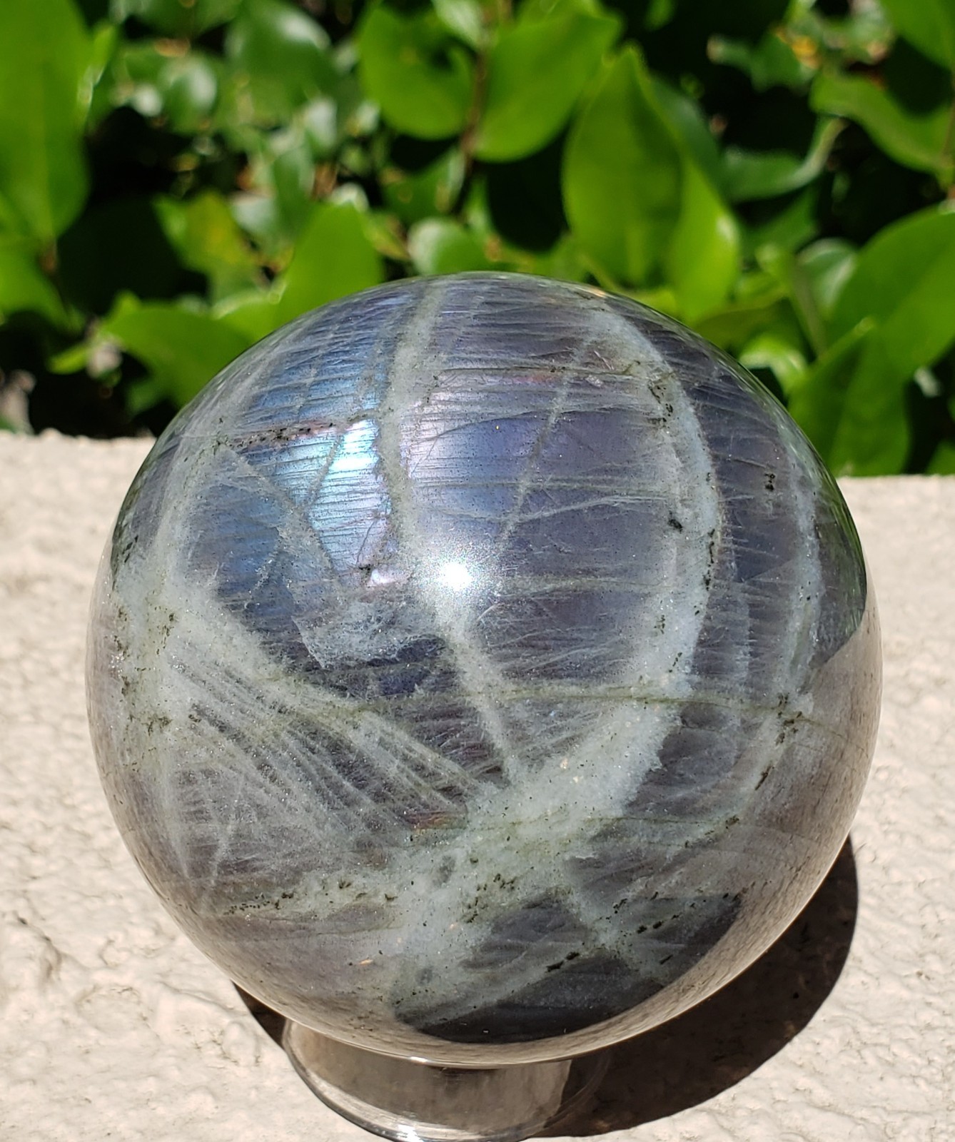 2.6″ Labradorite Mineral Crystal Iridescence Sphere Ball Orb Flash, 426g