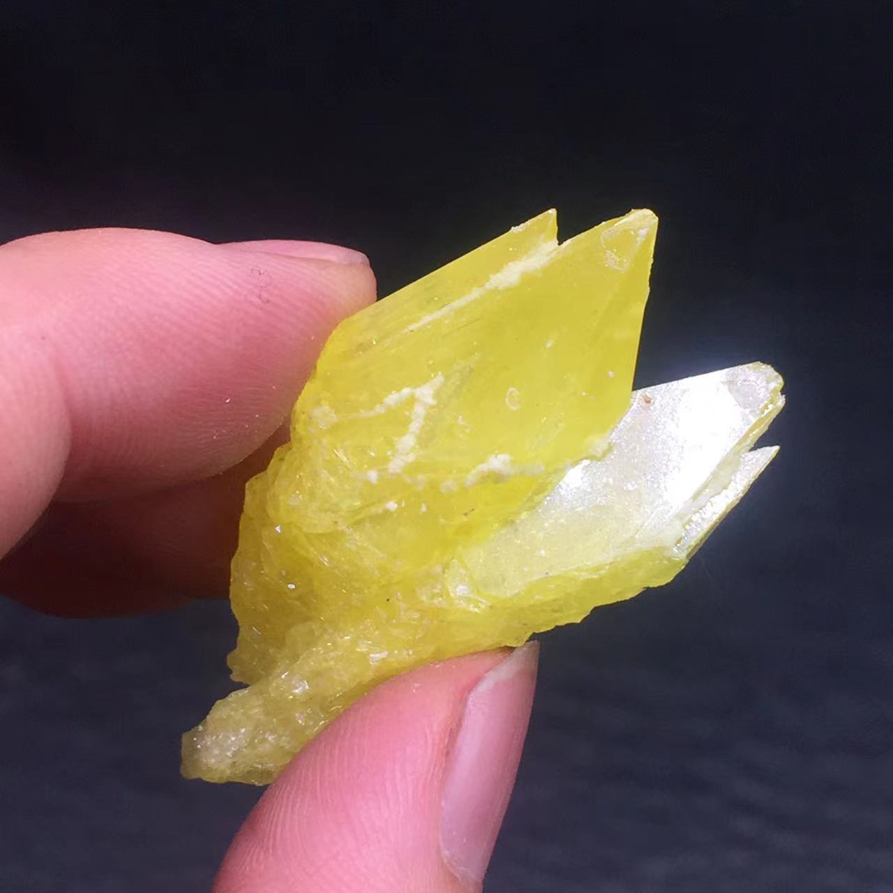 Natural Sulfur Sulphur Quartz Crystal Cluster Specimen Reiki Raw Gemstone 1Pc