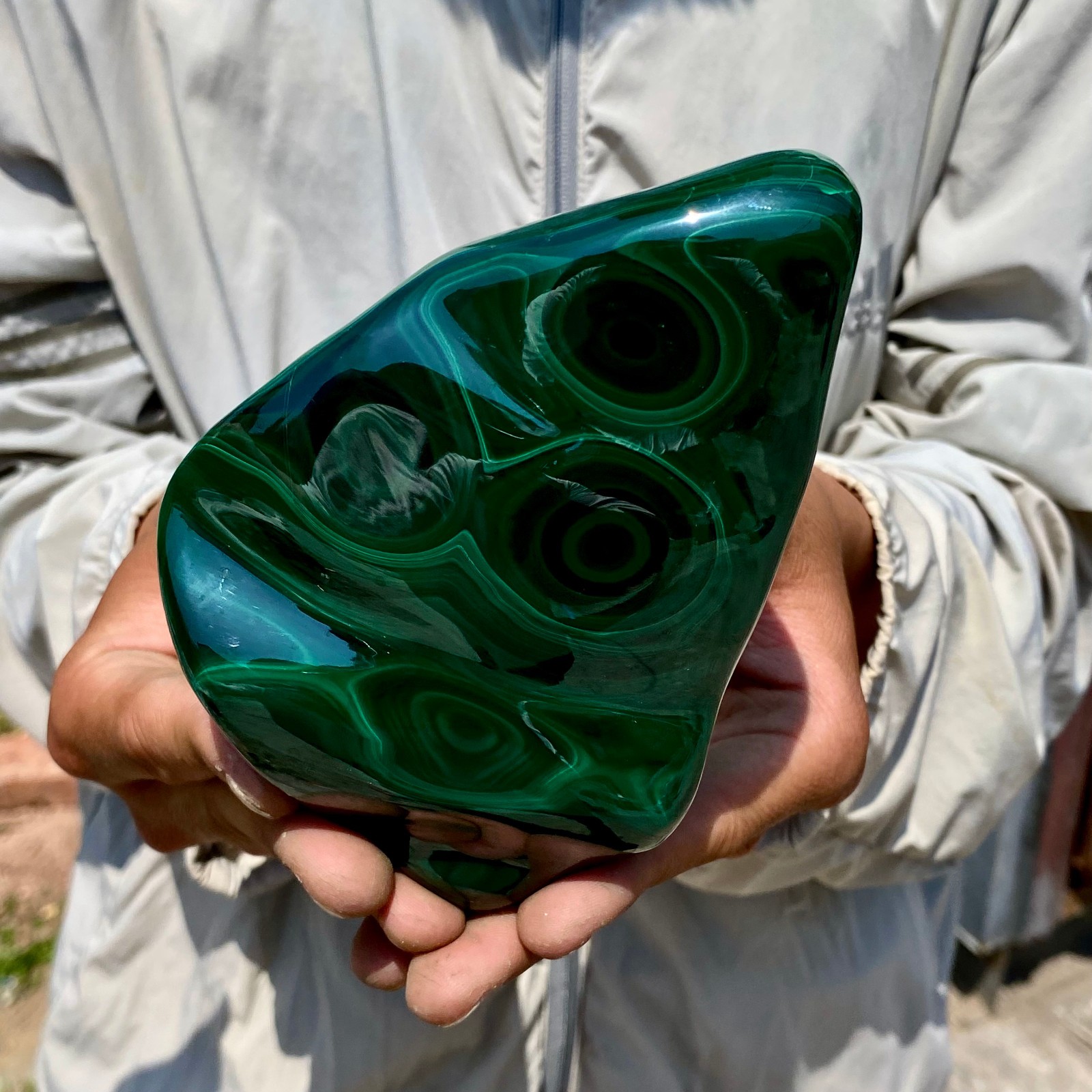 2.2LB Natural glossy Malachite transparent cluster rough mineral sample