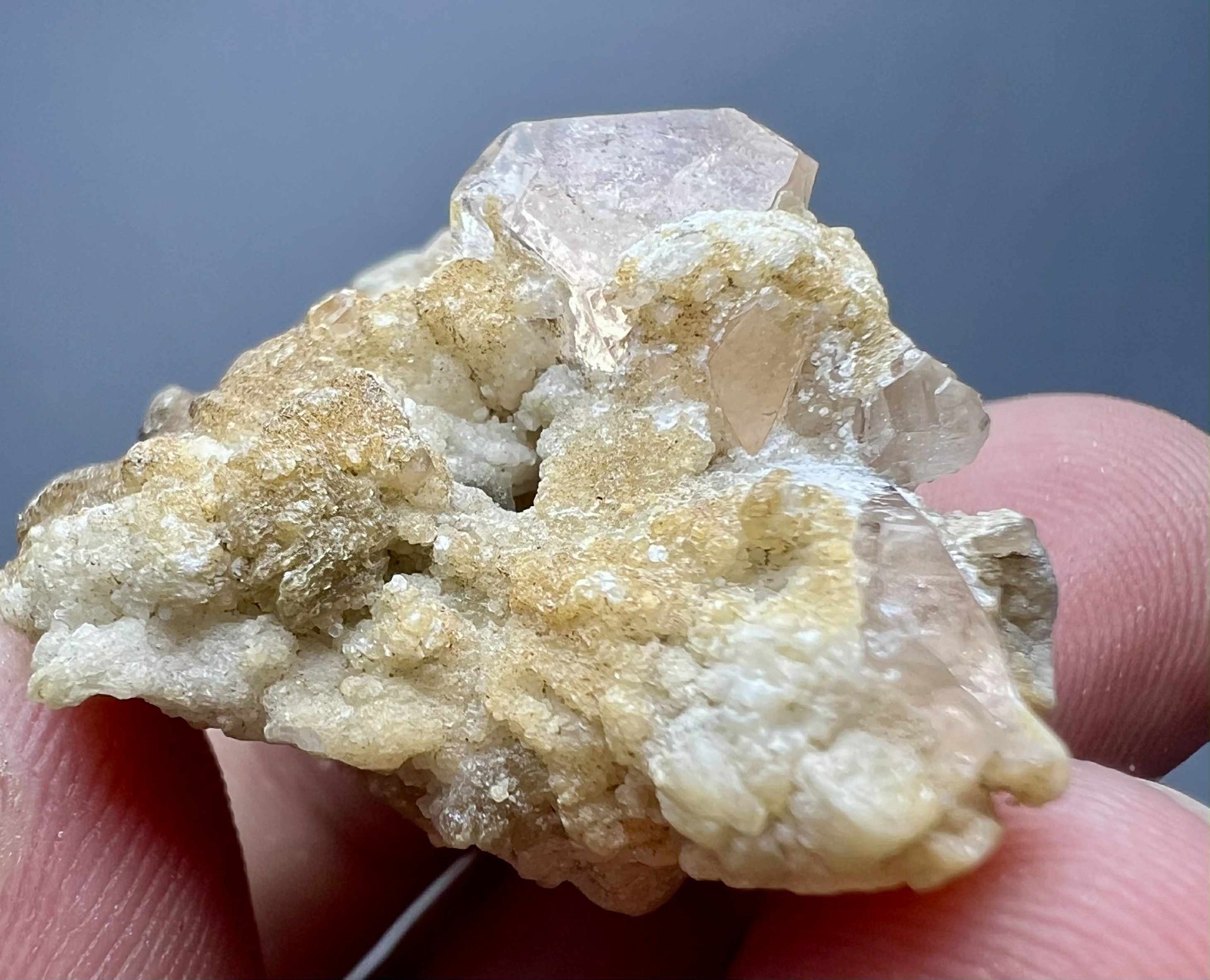 103 Carat Amazing Eye Clean Honey Topaz Crystals On Feldspar From Skardu @PAK