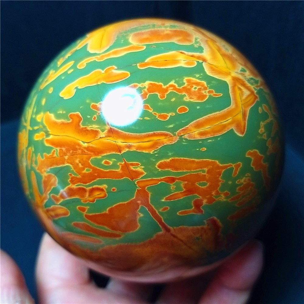 RARE 1020G Natural Polished Colorful Agate stone Ball Healing Madagascar CA4819