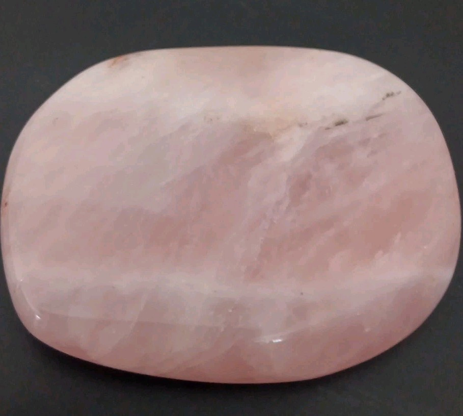 Rose Quartz Cabochon Shaped Polished White Stripe Display Or Cabochon
