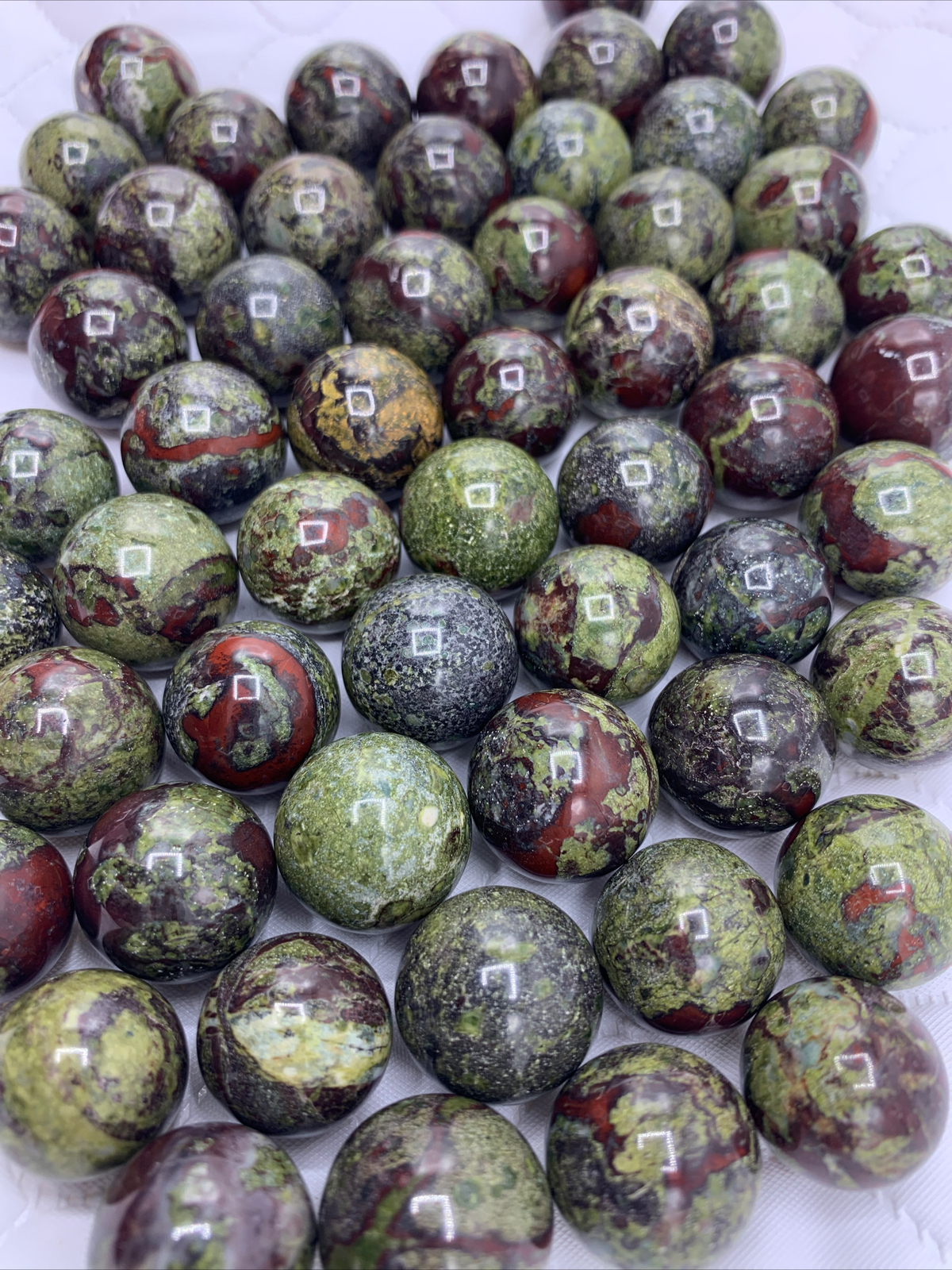 Dragon’s Blood 17-21mm Marbles •Lot Of Ten (10) Small Mini Spheres *AMAZING*