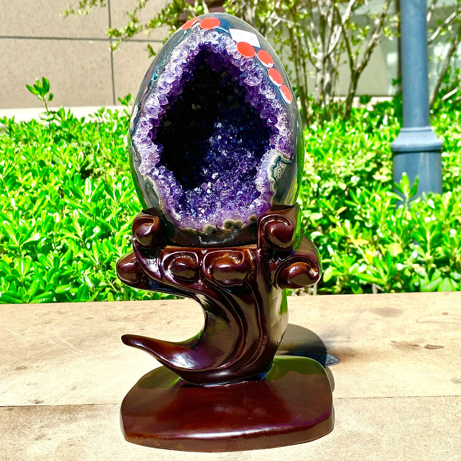 4.99LB Rare Uruguayan amethyst dragon egg cave decoration+base