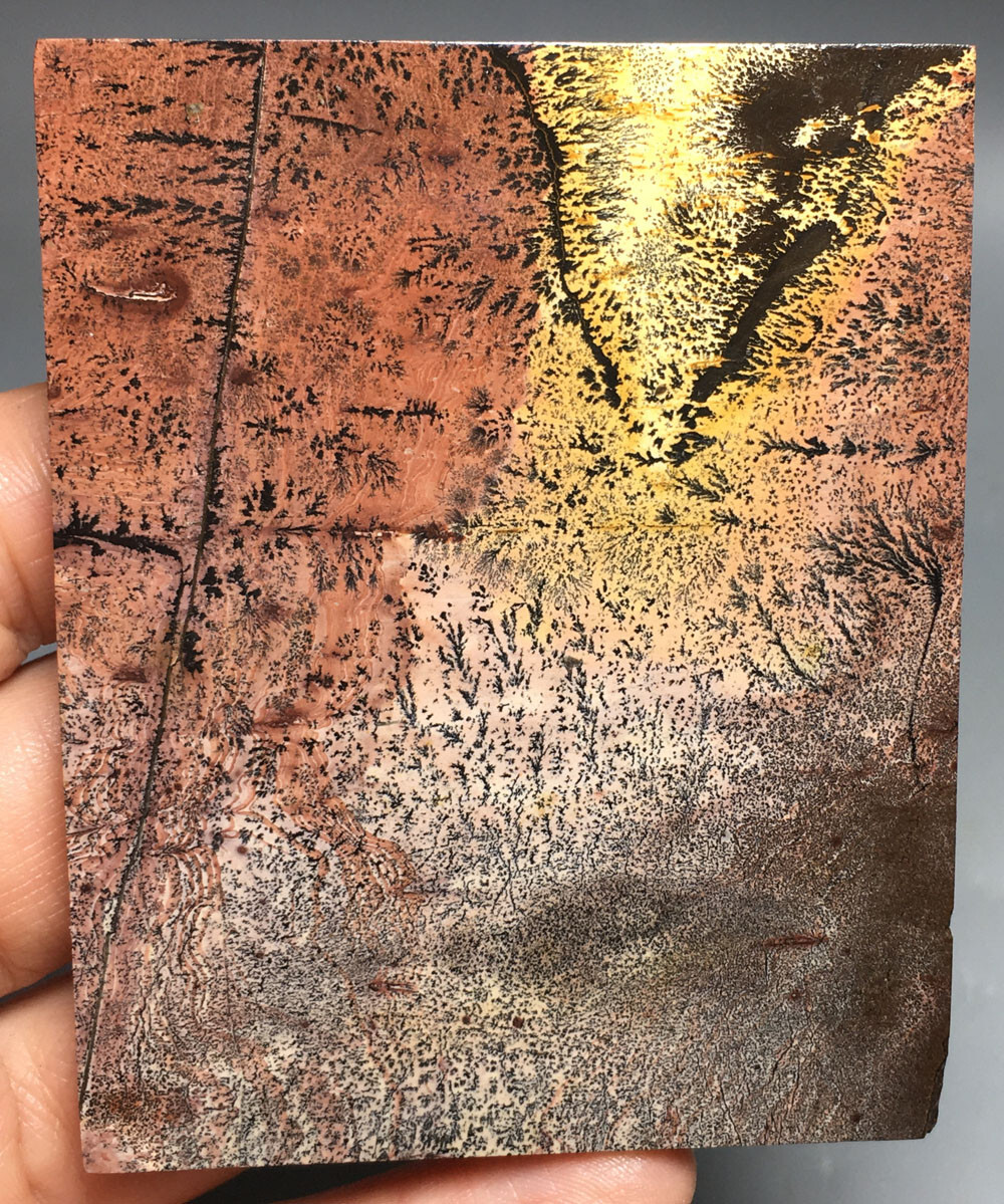100g NATURAL dendritic traditional paiting slab QUARTZ CRYSTAL slab HEALING