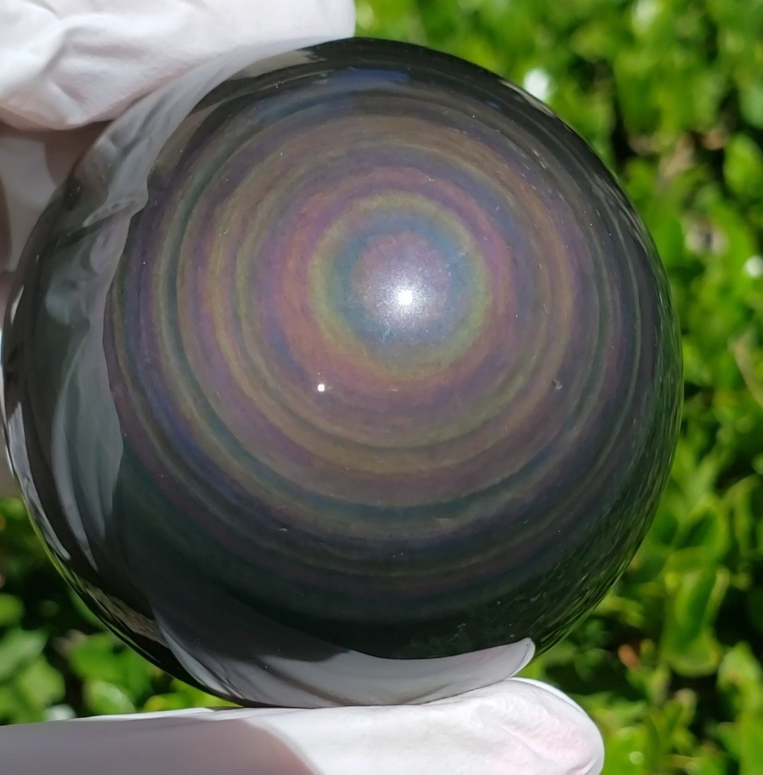 2.33″ Rainbow Obsidian Crystal Sphere Orb Ball, 260g or 9.2 oz