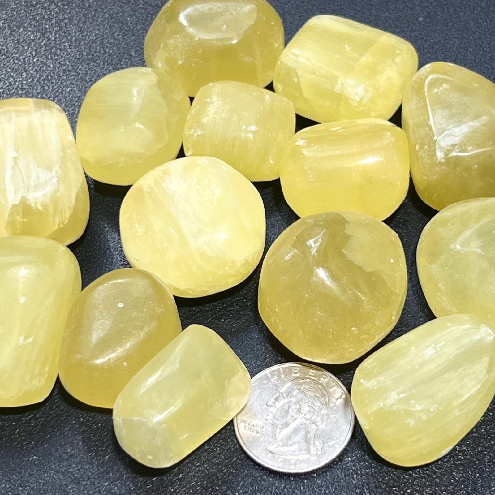 Lemon Yellow Calcite Tumbled Stones (By The Piece Or Pound) Wholesale Supply