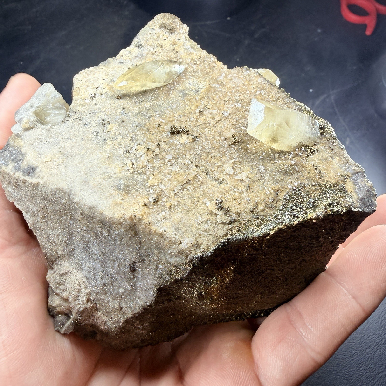 Calcite Crystals Iridescent Chalcopyrite on Matrix / Missouri *Video