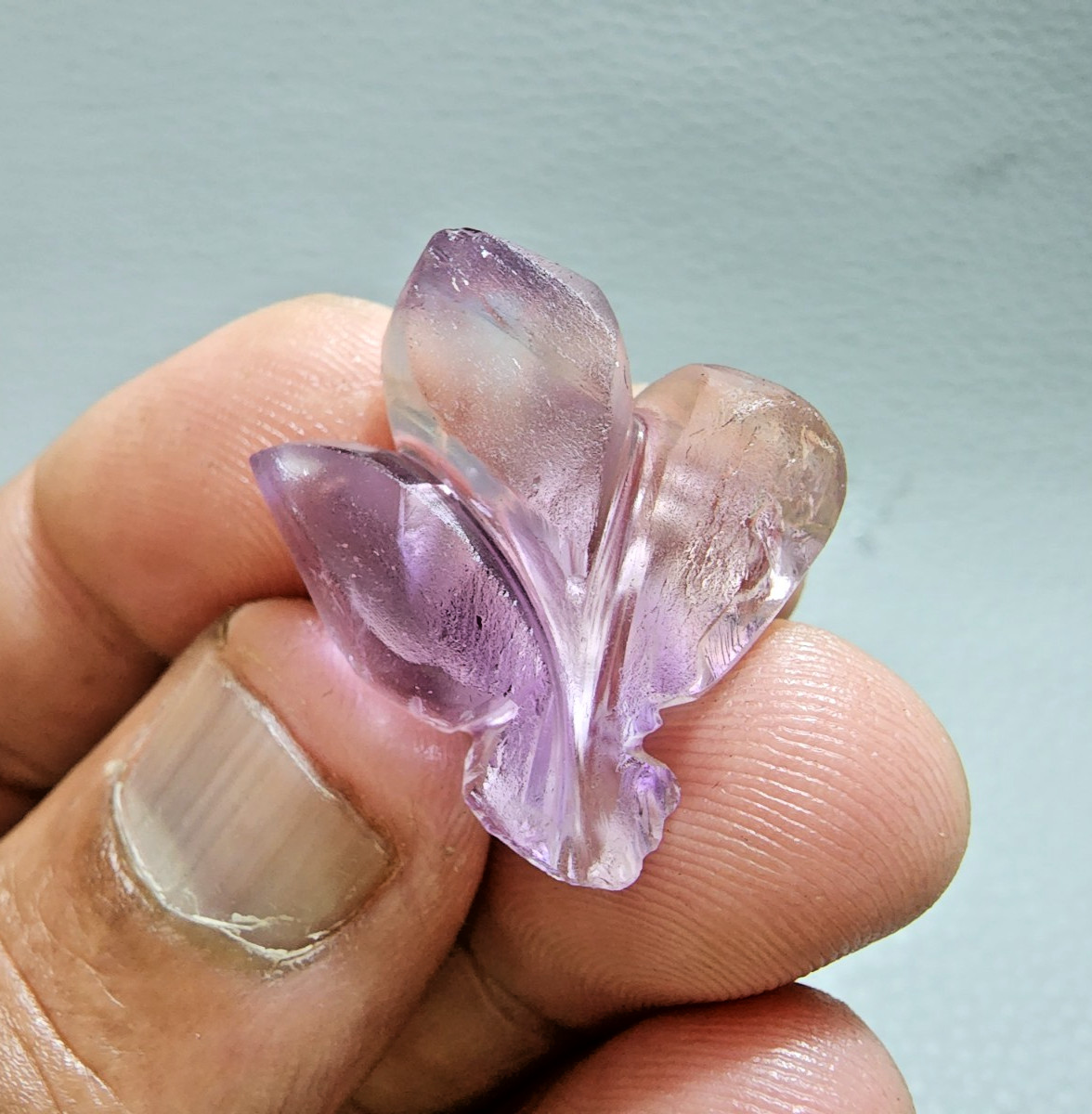 36 Ct Beautiful Purple Ametrine Leaf Shape Carving Rough Jewelry Making Gemstone