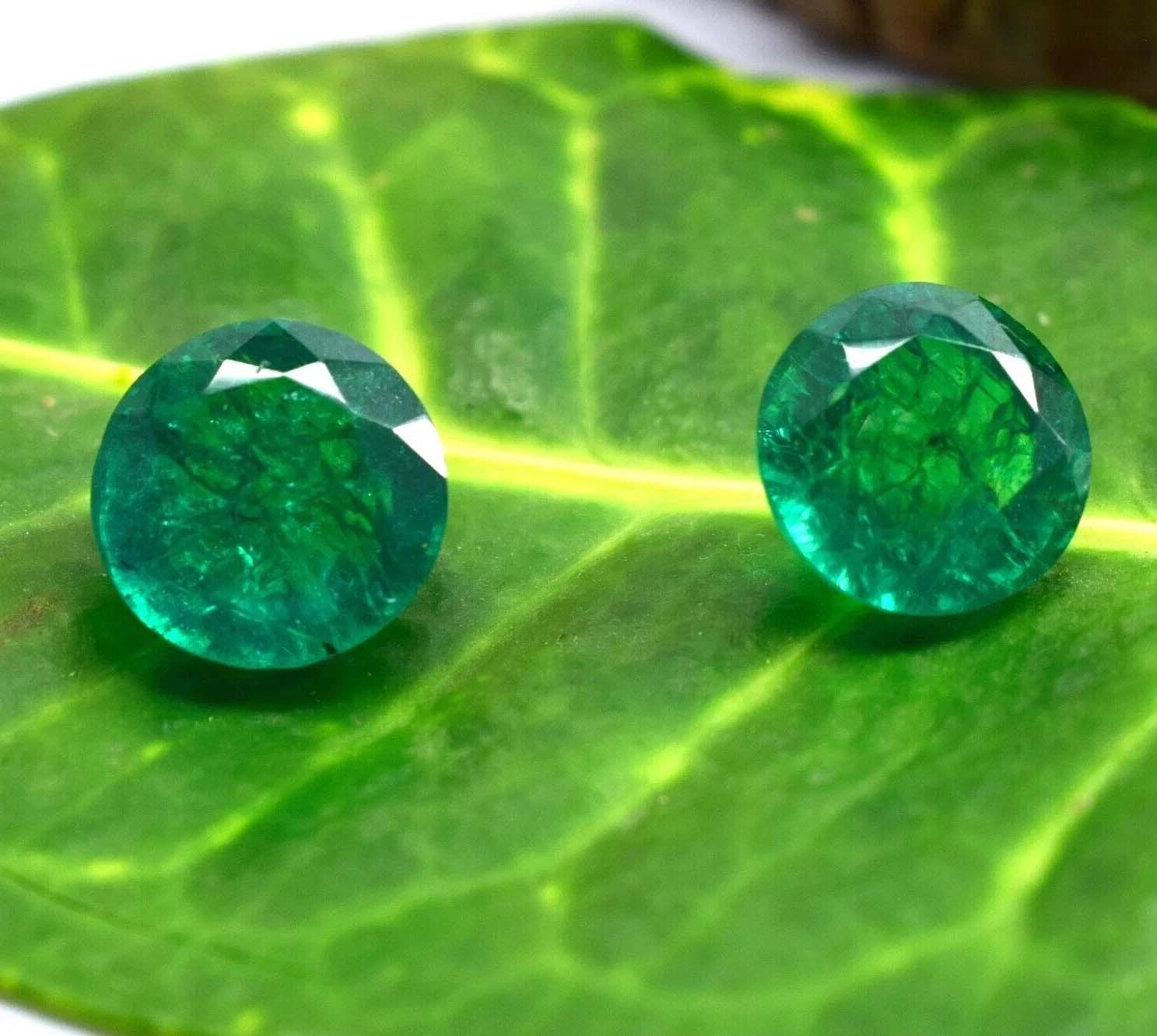 16-18 Ct Natural Round Cut Columbian Emerald GGI Certified Loose Gemstone Pcs,2