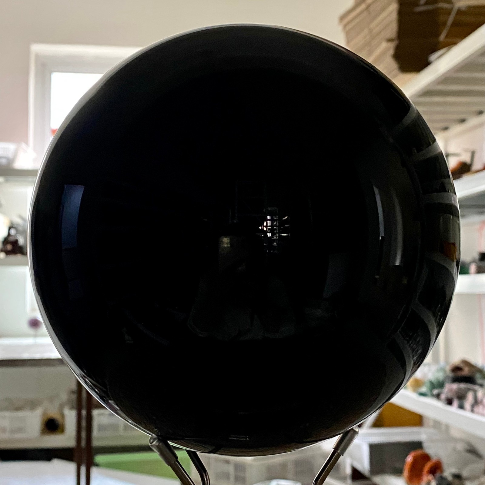 12 lb Polished Black Obsidian Crystal Ball Grounding Energy Stone