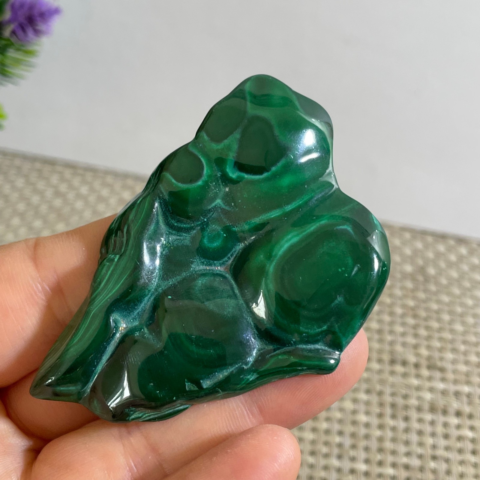 34g Genuine Malachite Crystal Slice Slab, Home Decor, Quartz Crystal Polished