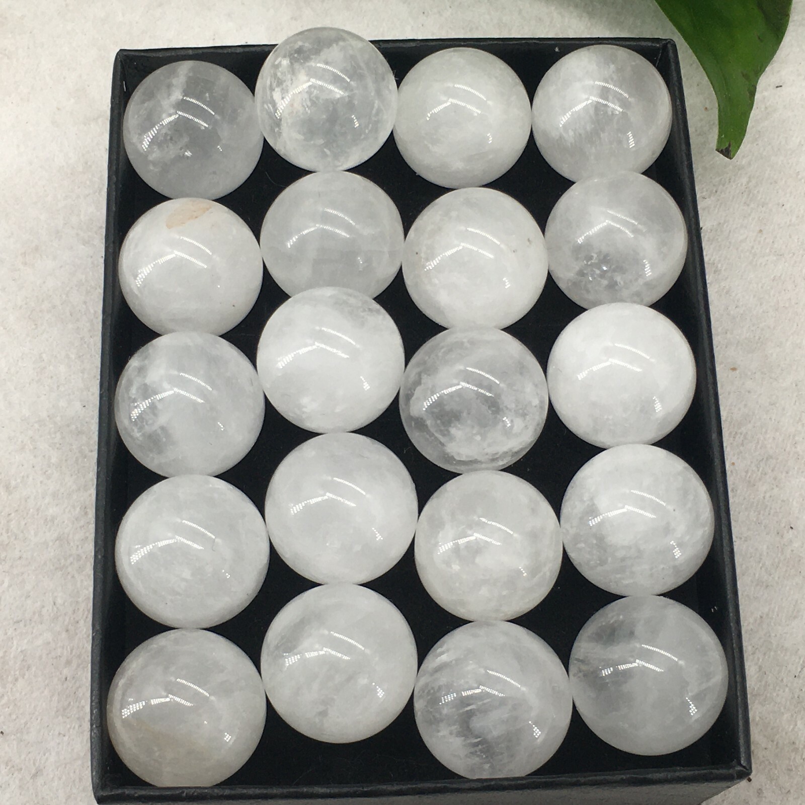 10pc Natural white crystal Quartz hand Carved ball crystal Reiki healing