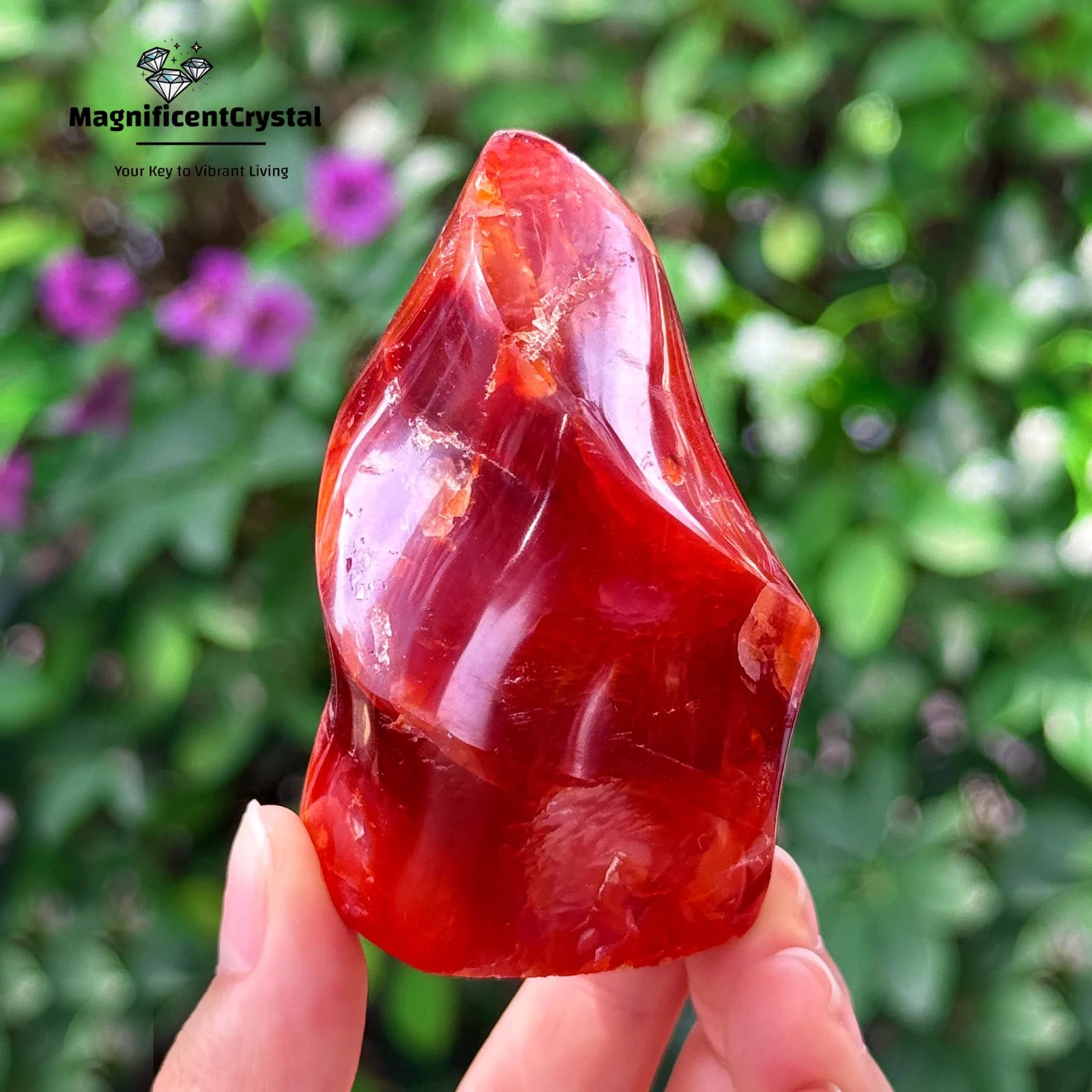 100G Genuine Carnelian Crystal Flame Tower Reiki Sacral Chakra Healing Red Stone
