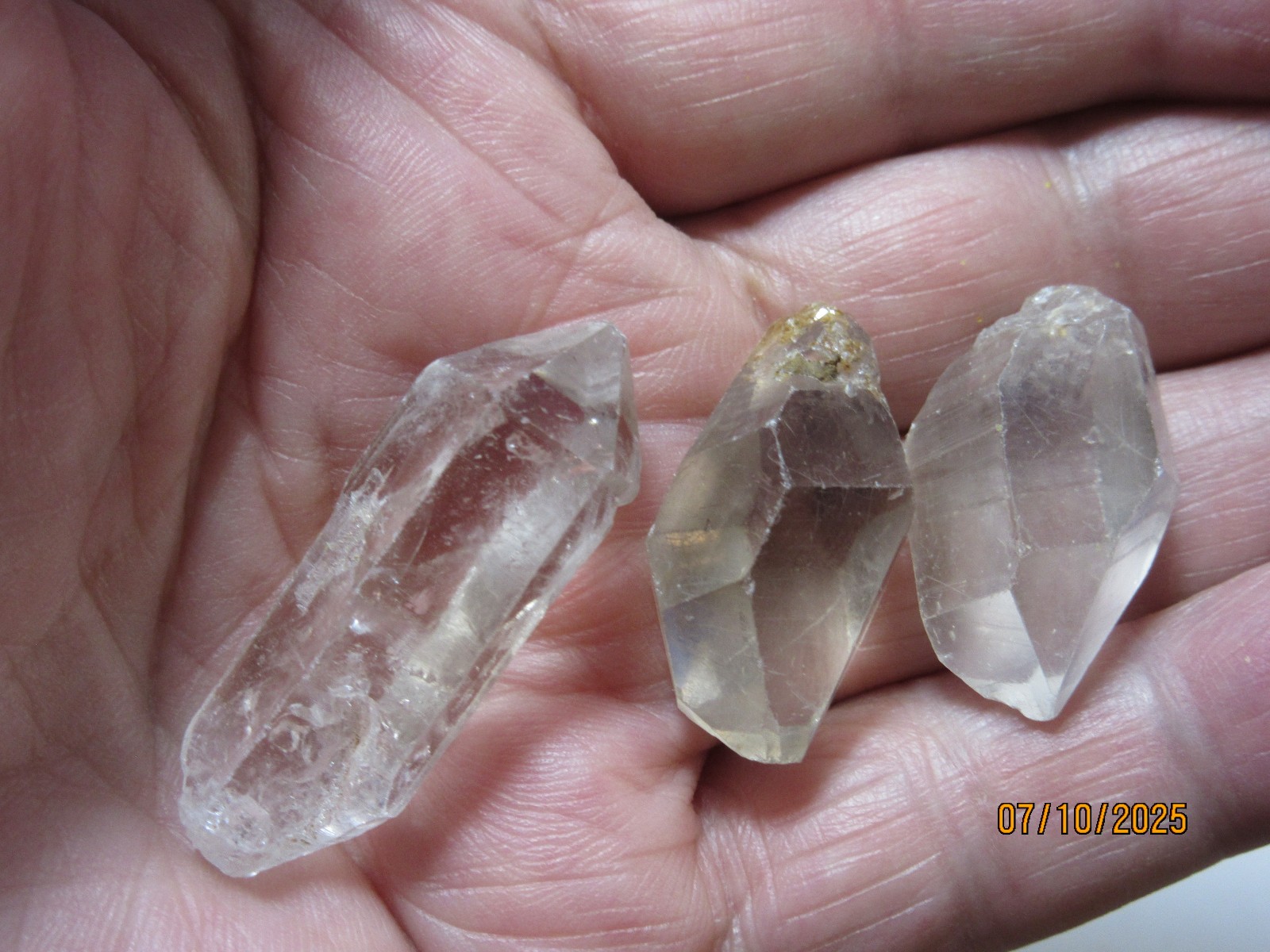 3 Tibetan Clear Quartz Crystals Terminated 1 1/2″ Point TSQ-4