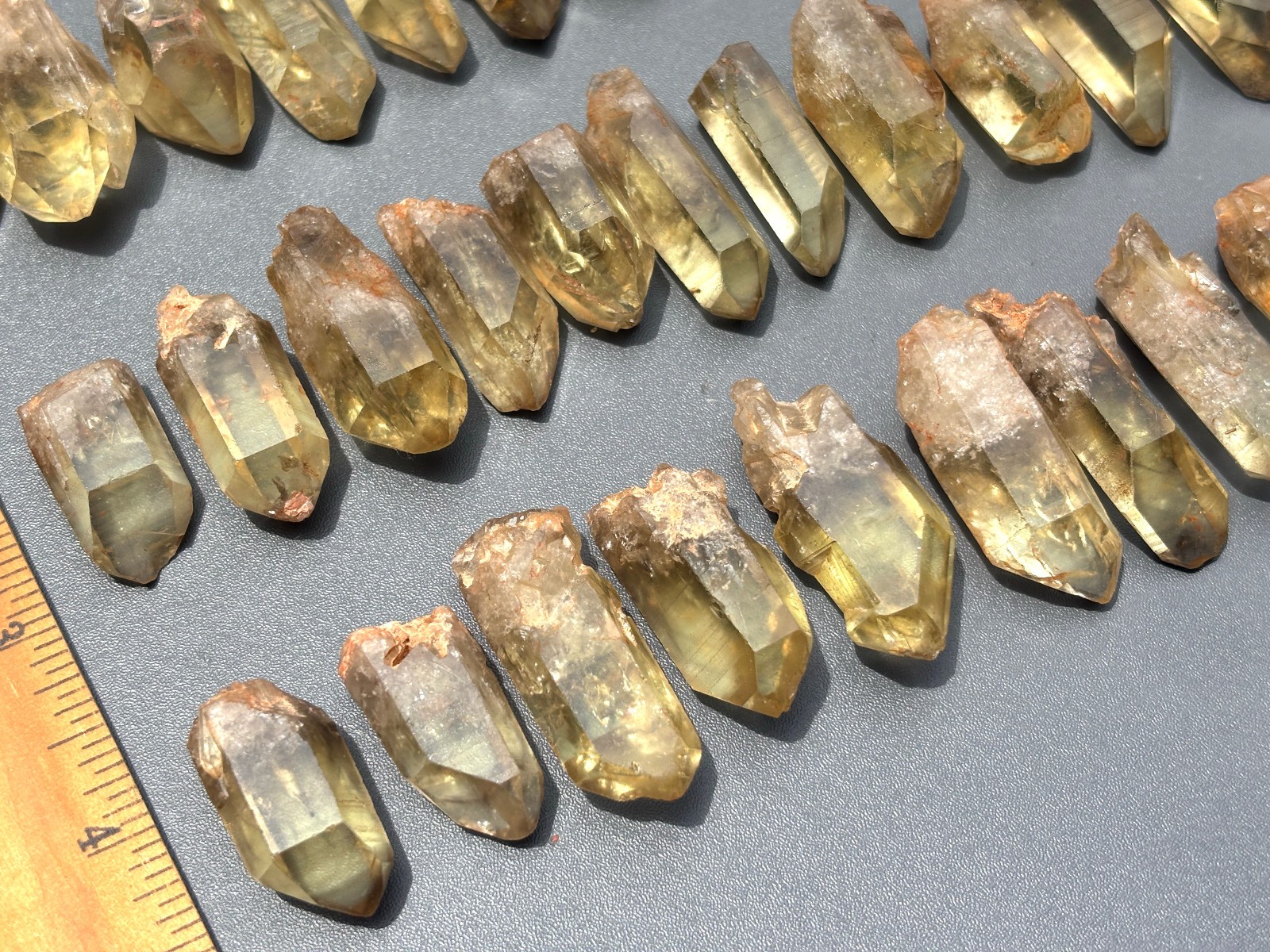 30pcs Tibet Himalayan Smoky Citrine Rough Quartz Crystal Point Wand Specimen