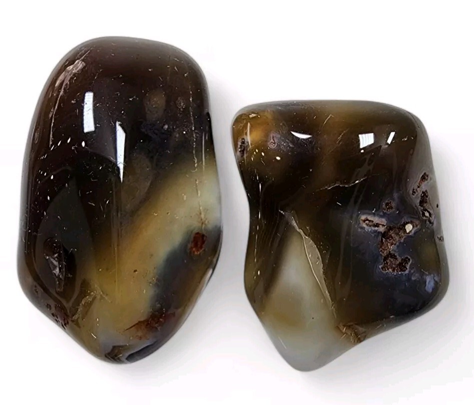 Botswana Agate Polished Stones 43.3 grams. 2 Piece Lot