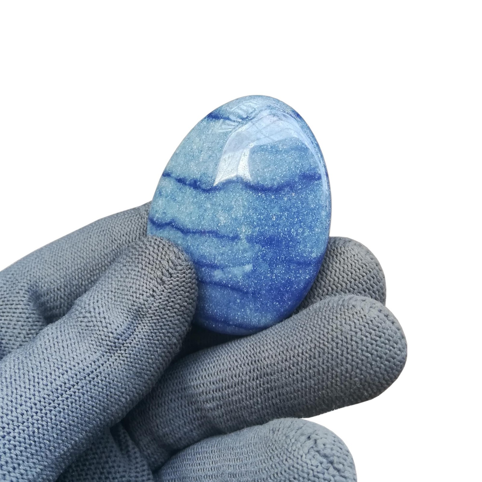 Natural Blue Aventurine Water Drop Chakra Thumb Worry Crystals and Healing St…