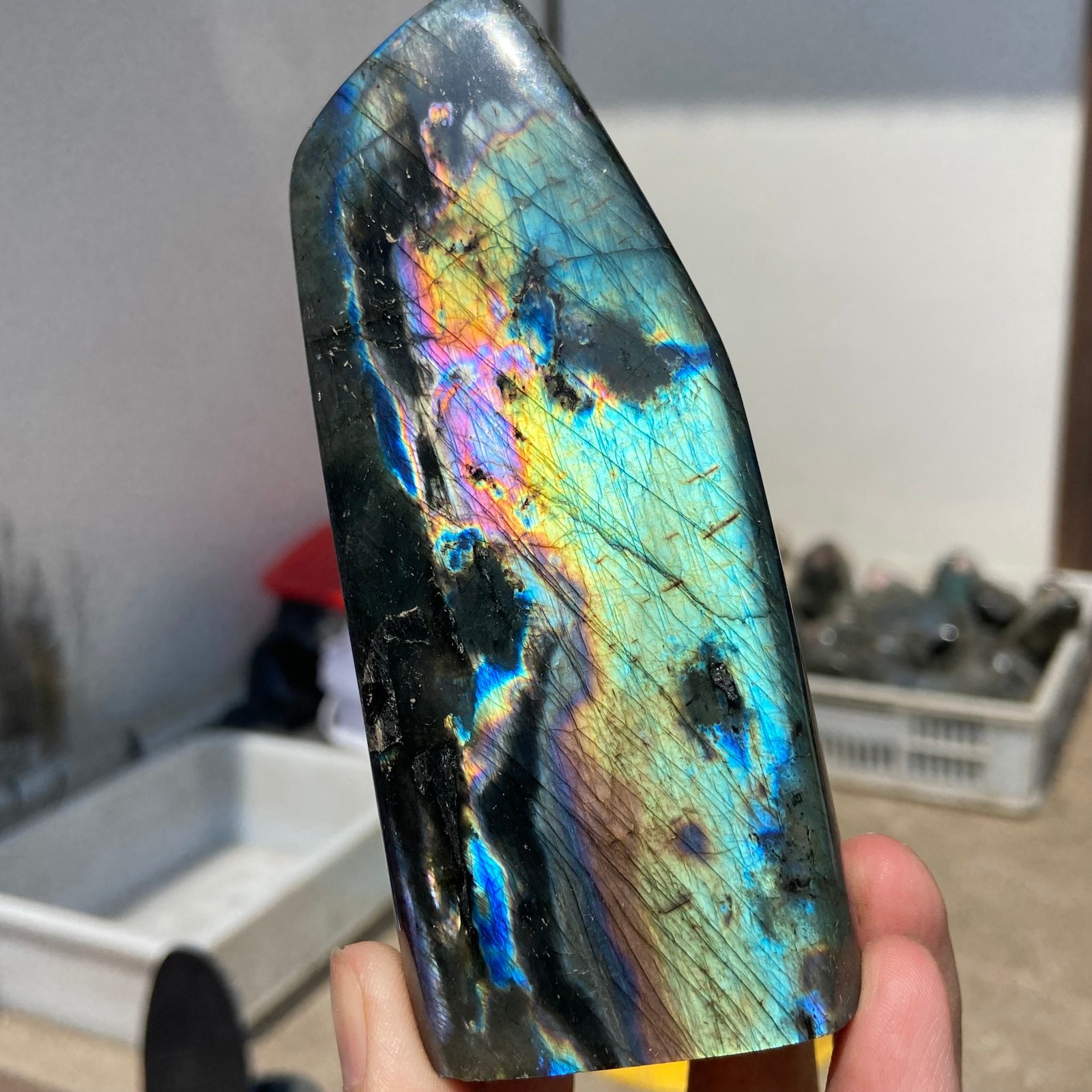 490g Top Labradorite Crystal Stone Natural Rough Mineral Specimen Healing