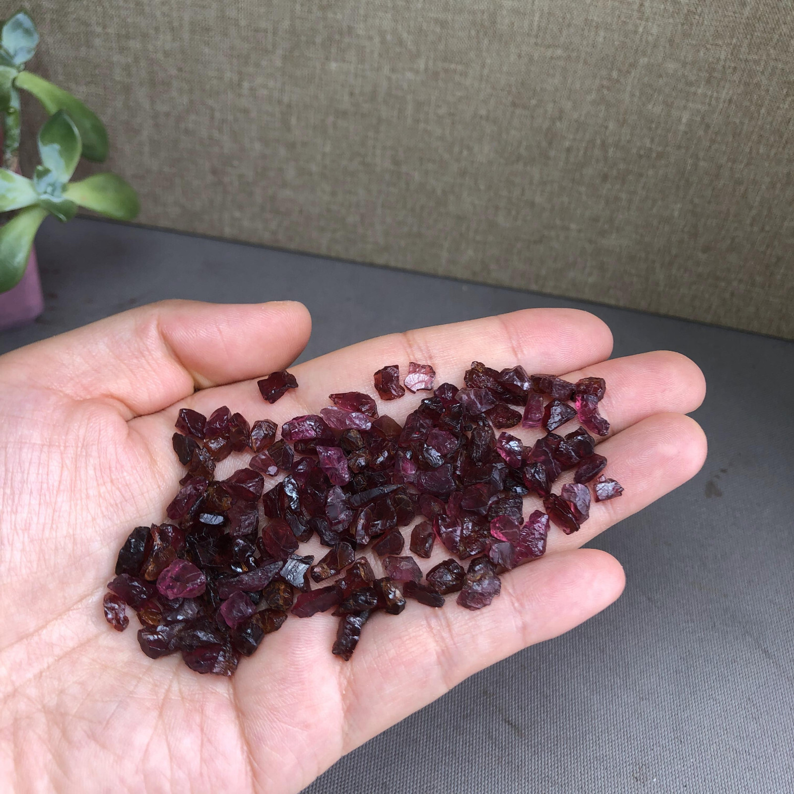 140+pcs Natural tiny Garnet gemstone pieces Crystal specimens 40g A2741